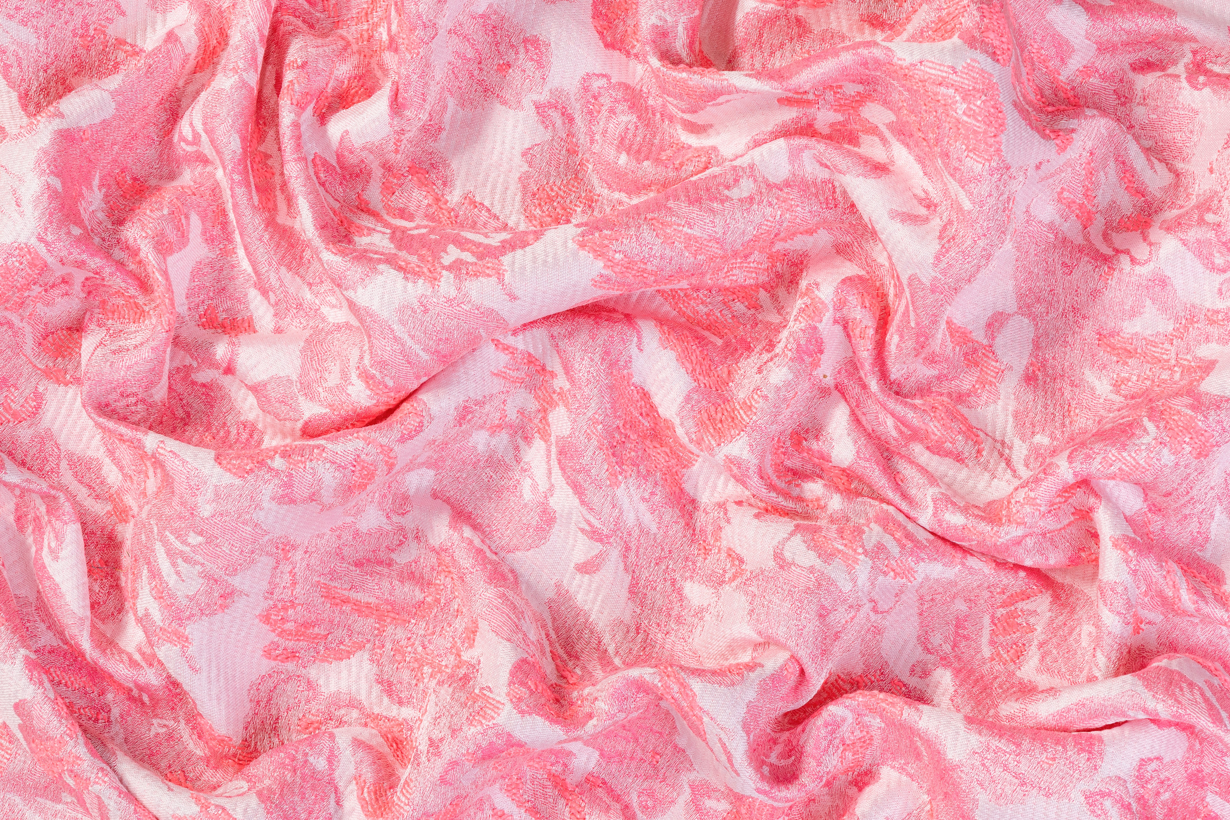 Abstract Floral Brocade - Pink