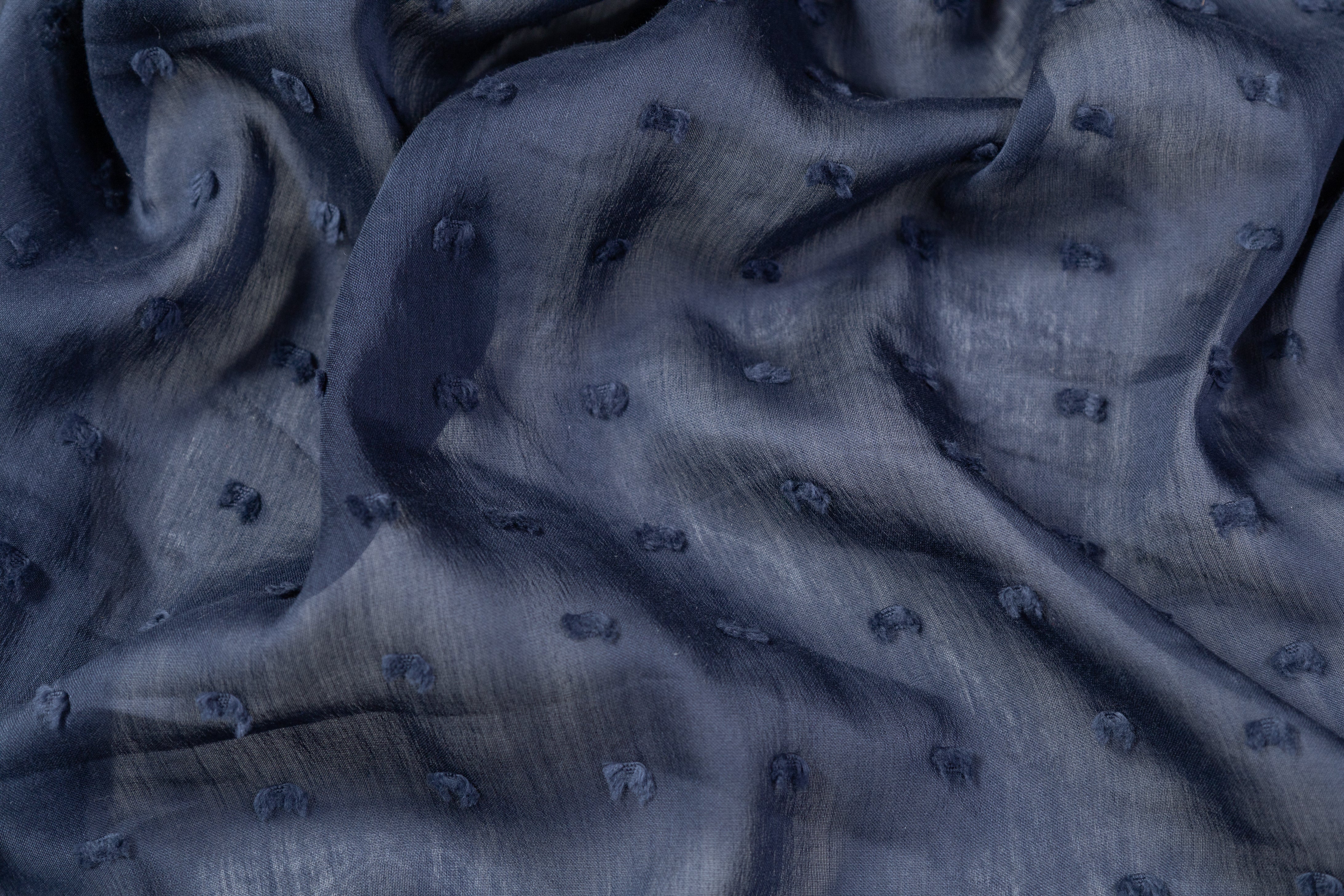 Swiss Dot Cotton Voile - Blue