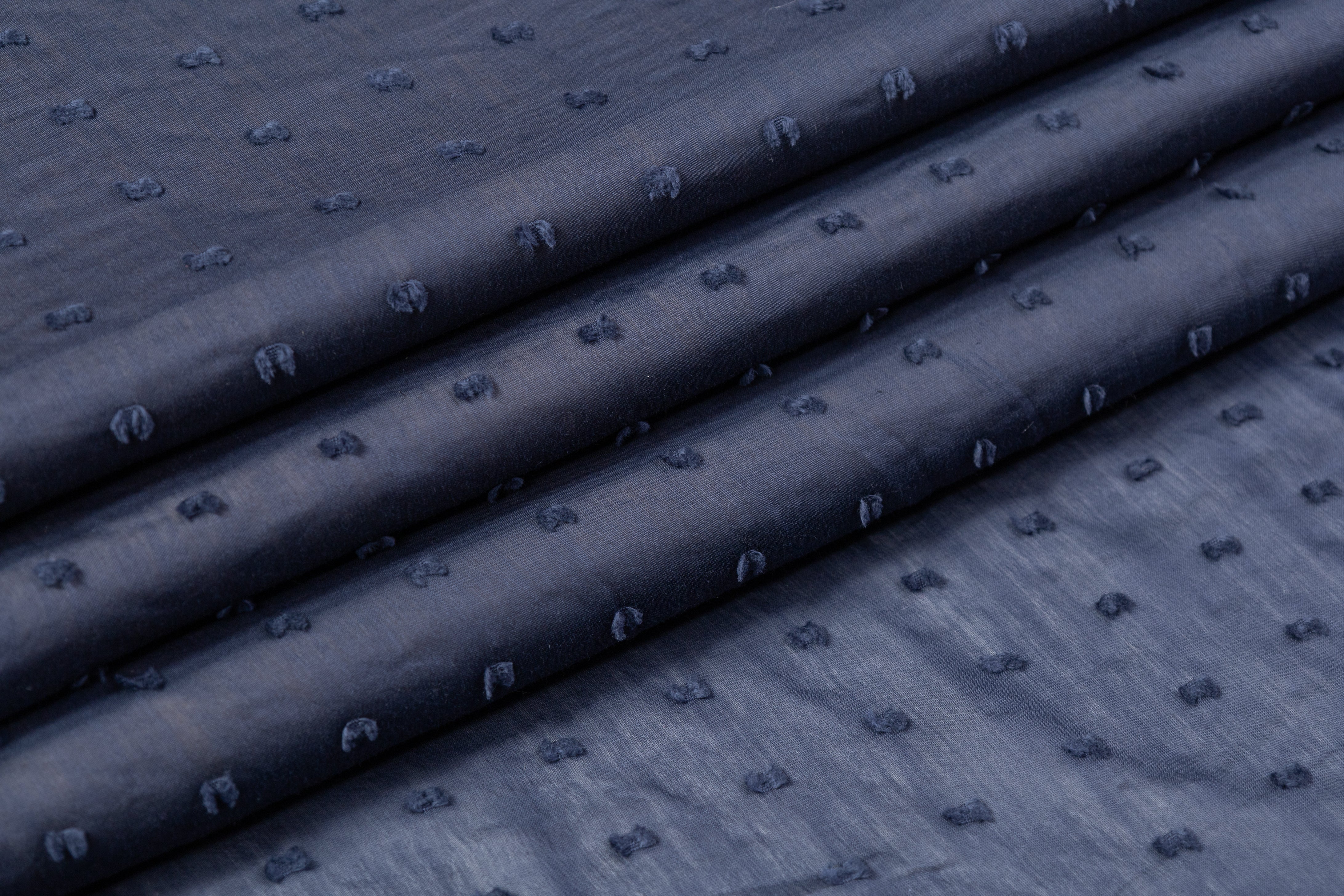 Swiss Dot Cotton Voile - Blue