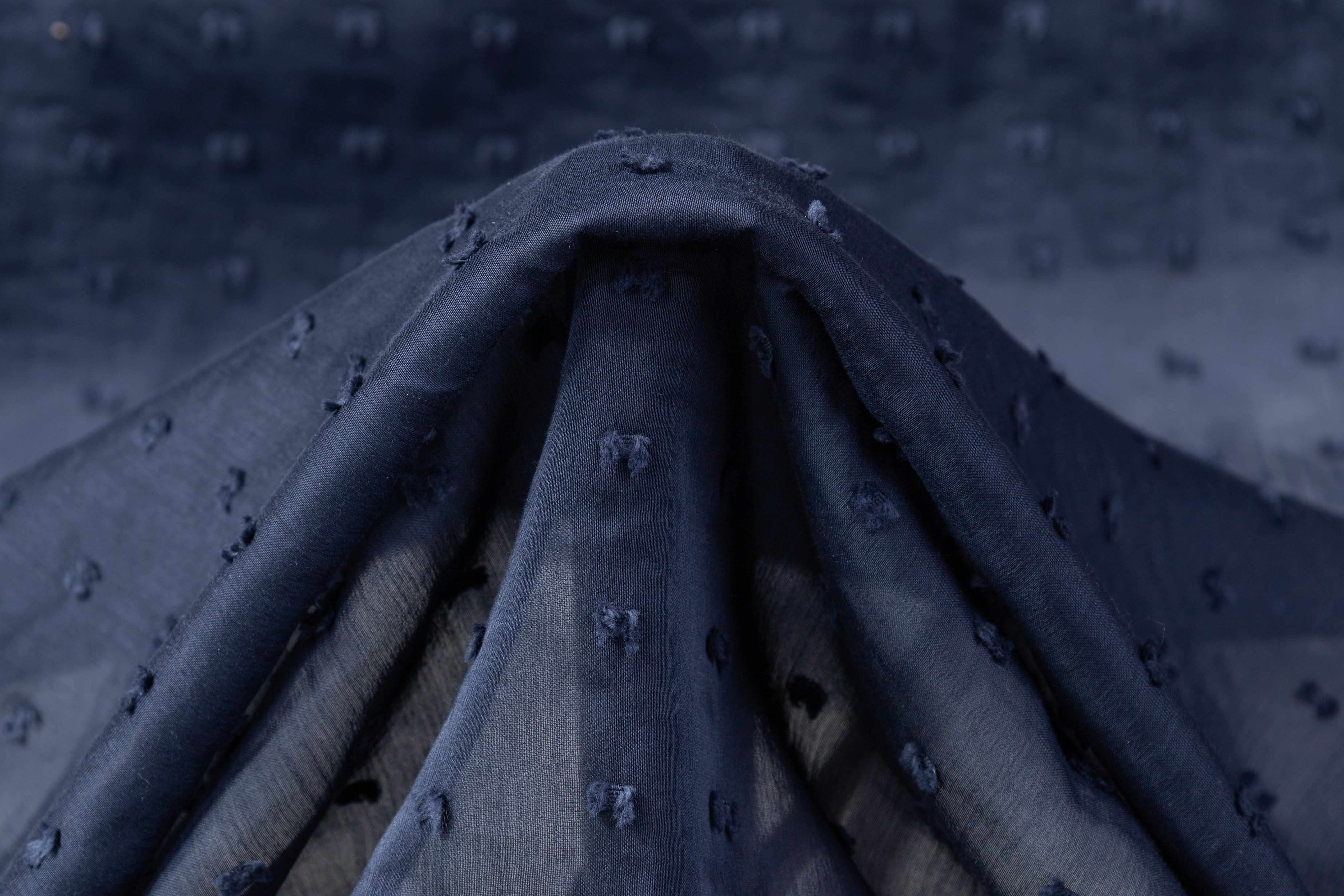 Swiss Dot Cotton Voile - Blue