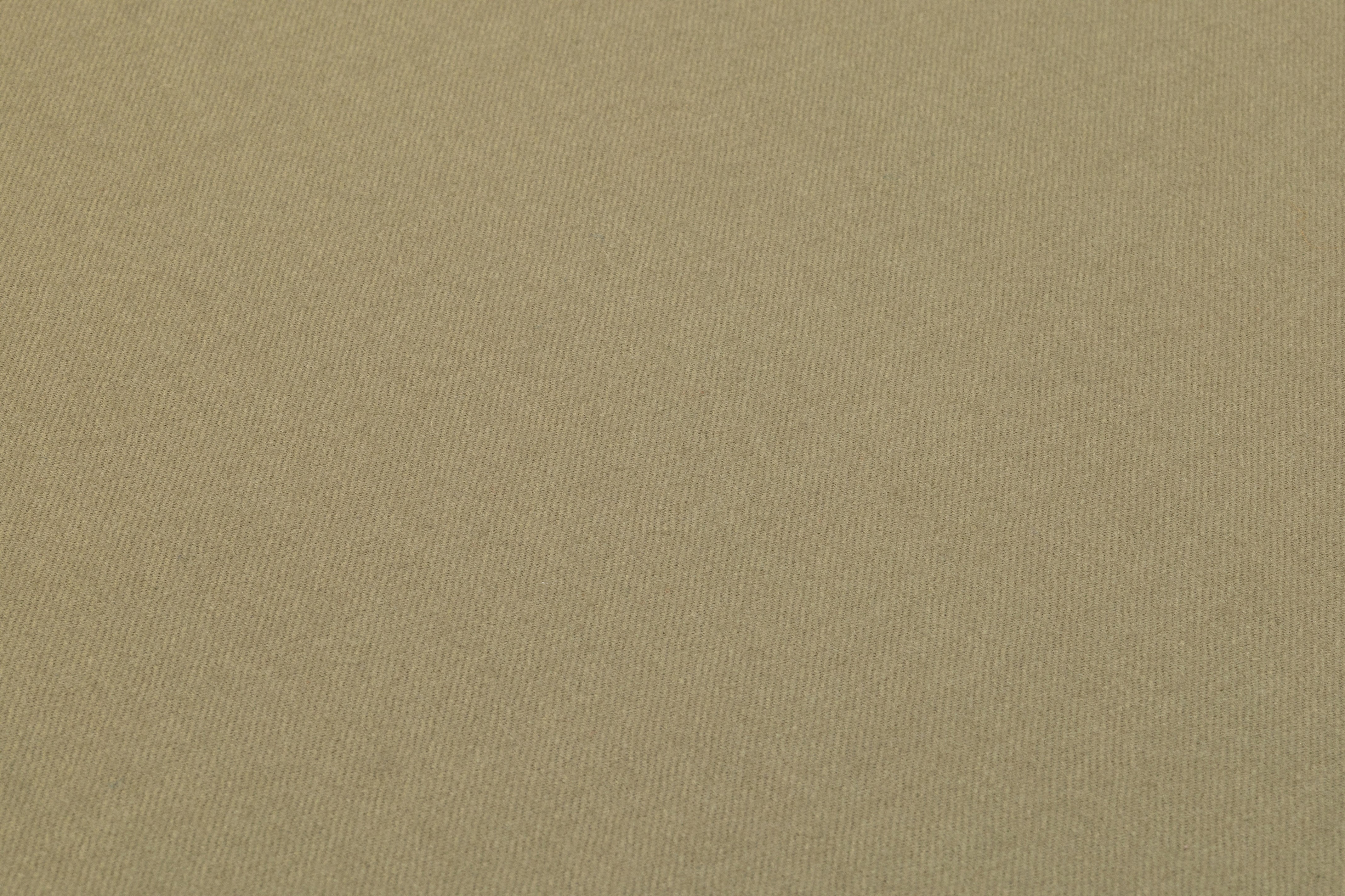 Super 130s English Merino Wool Flannel Suiting - Olive Khaki