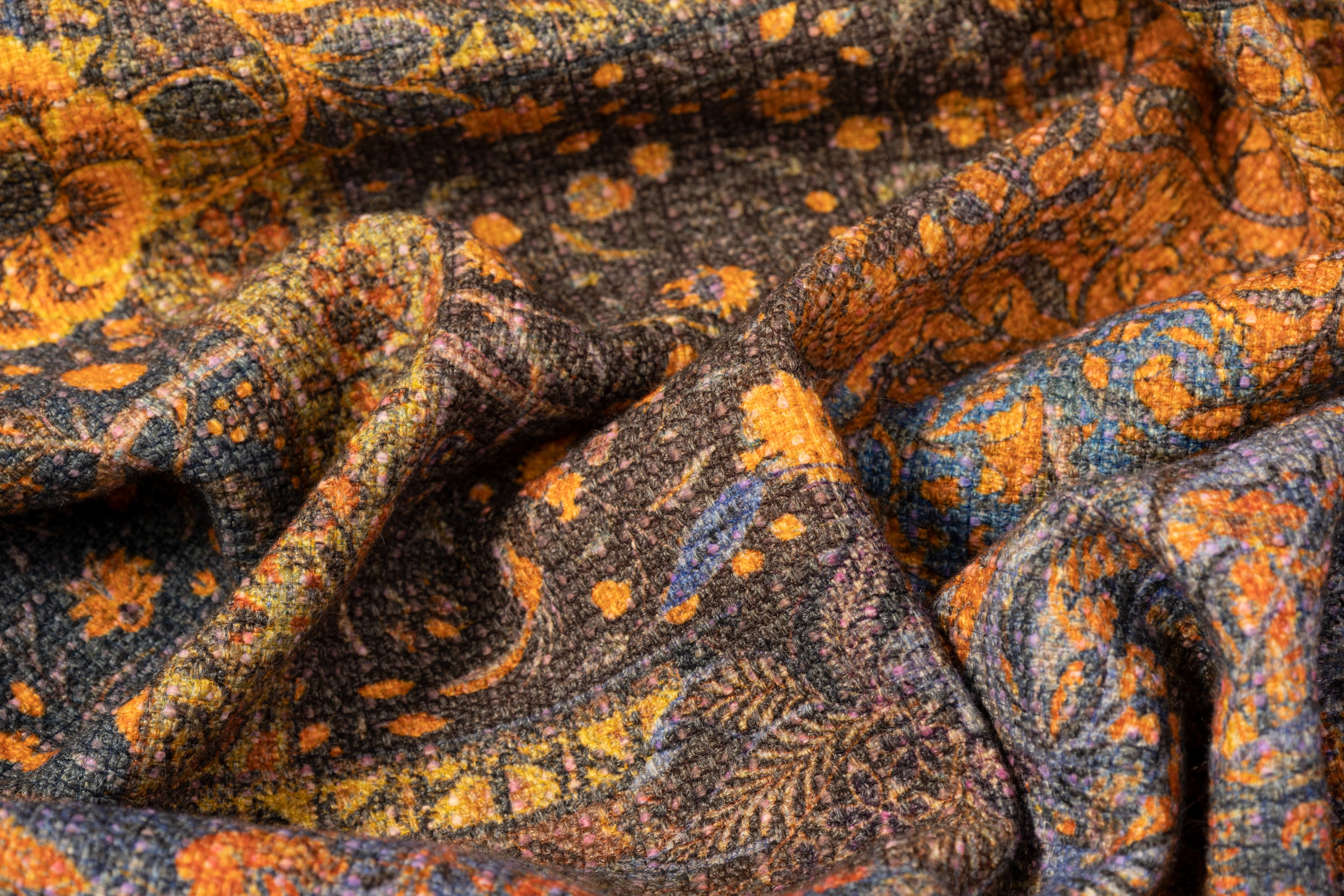 Printed Italian Viscose Tweed - Multicolor