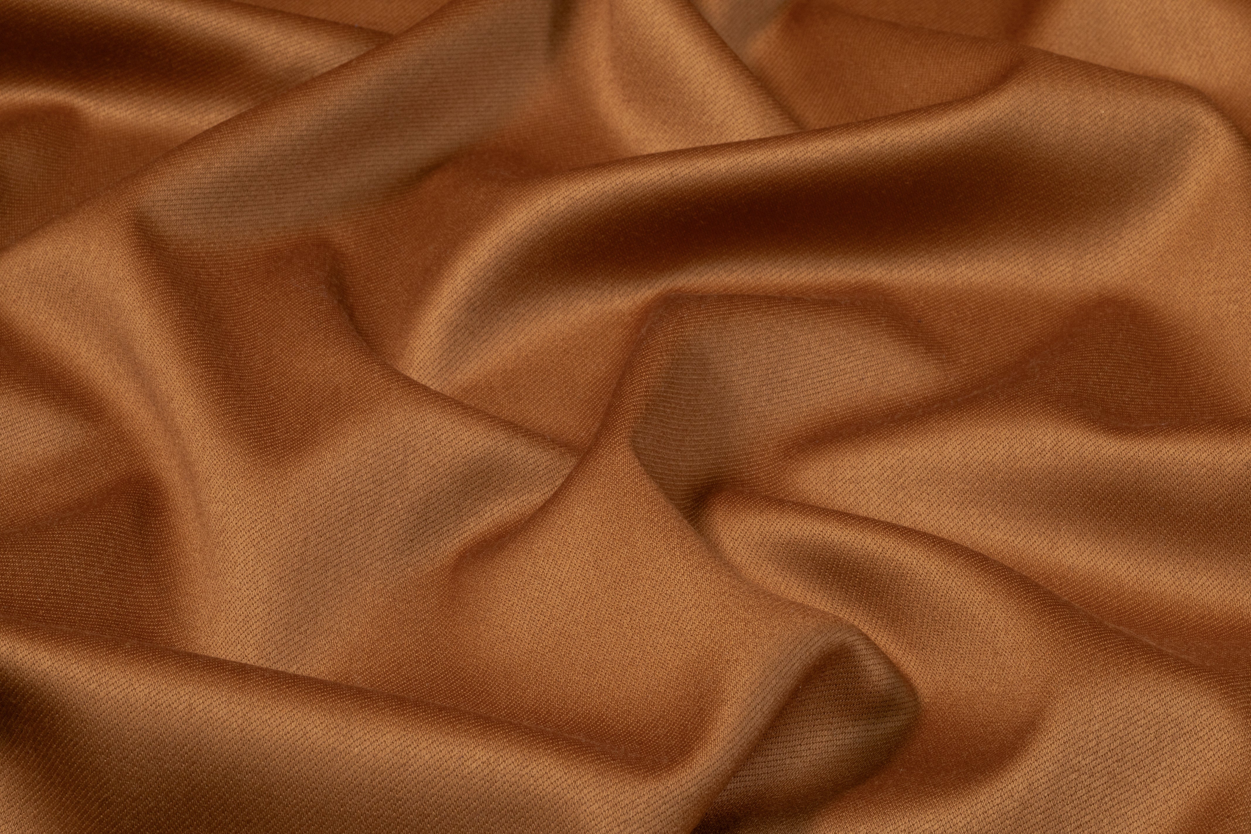 Italian Satin Faille Wool Suiting - Camel Brown