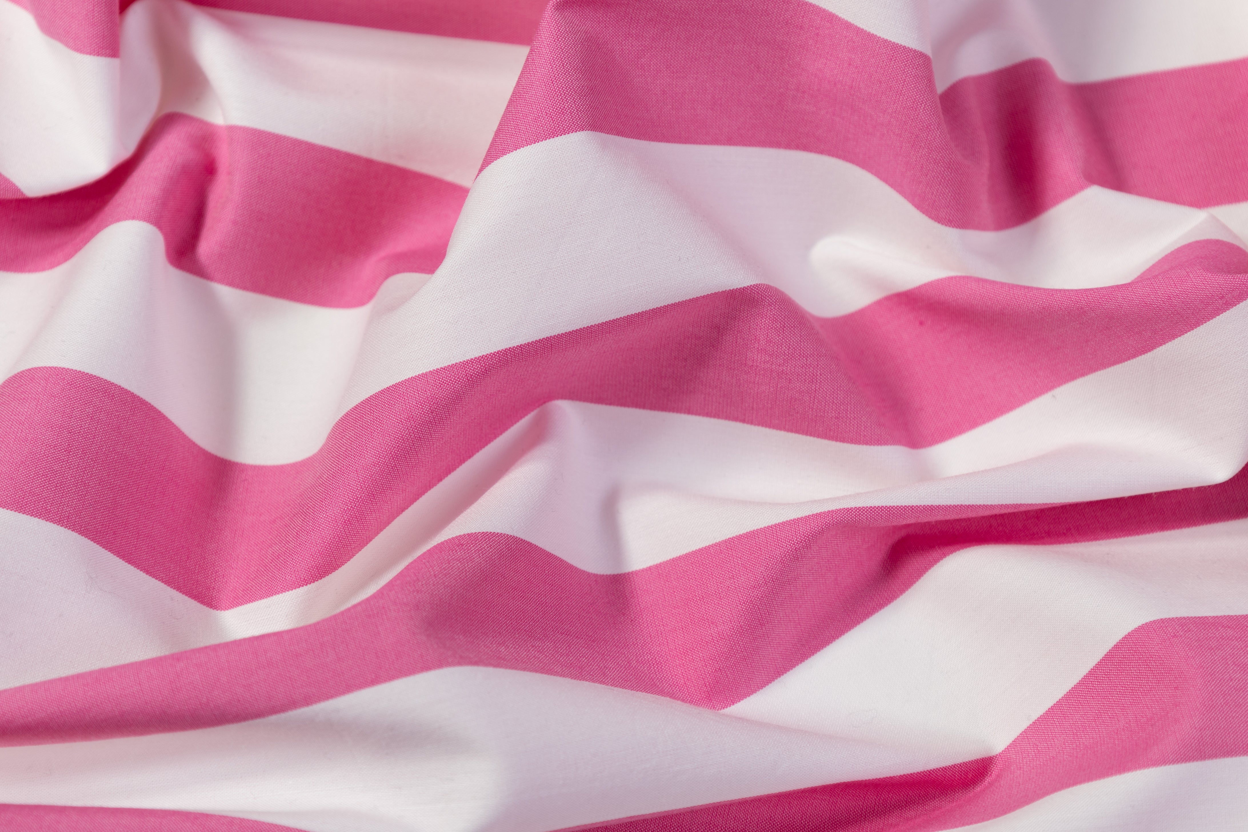 Striped Cotton Shirting - Pink / White