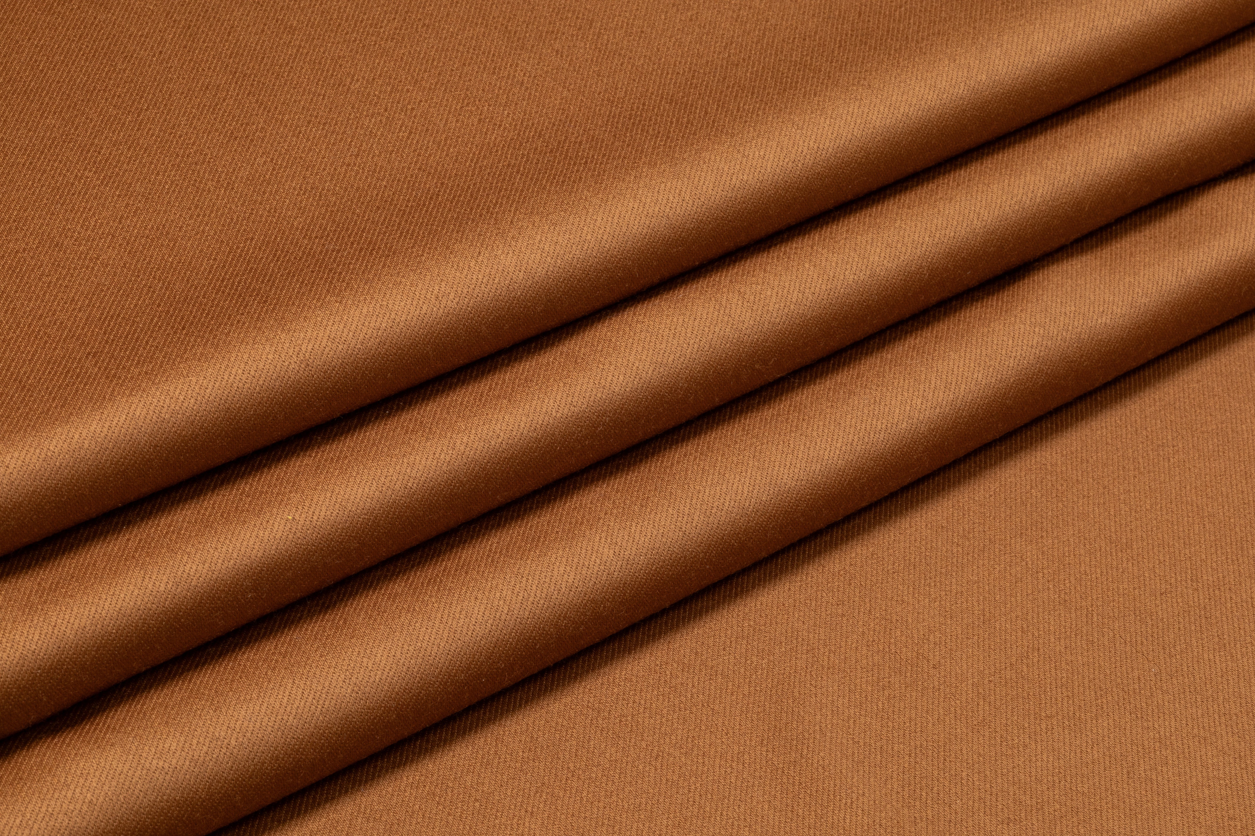 Italian Satin Faille Wool Suiting - Camel Brown