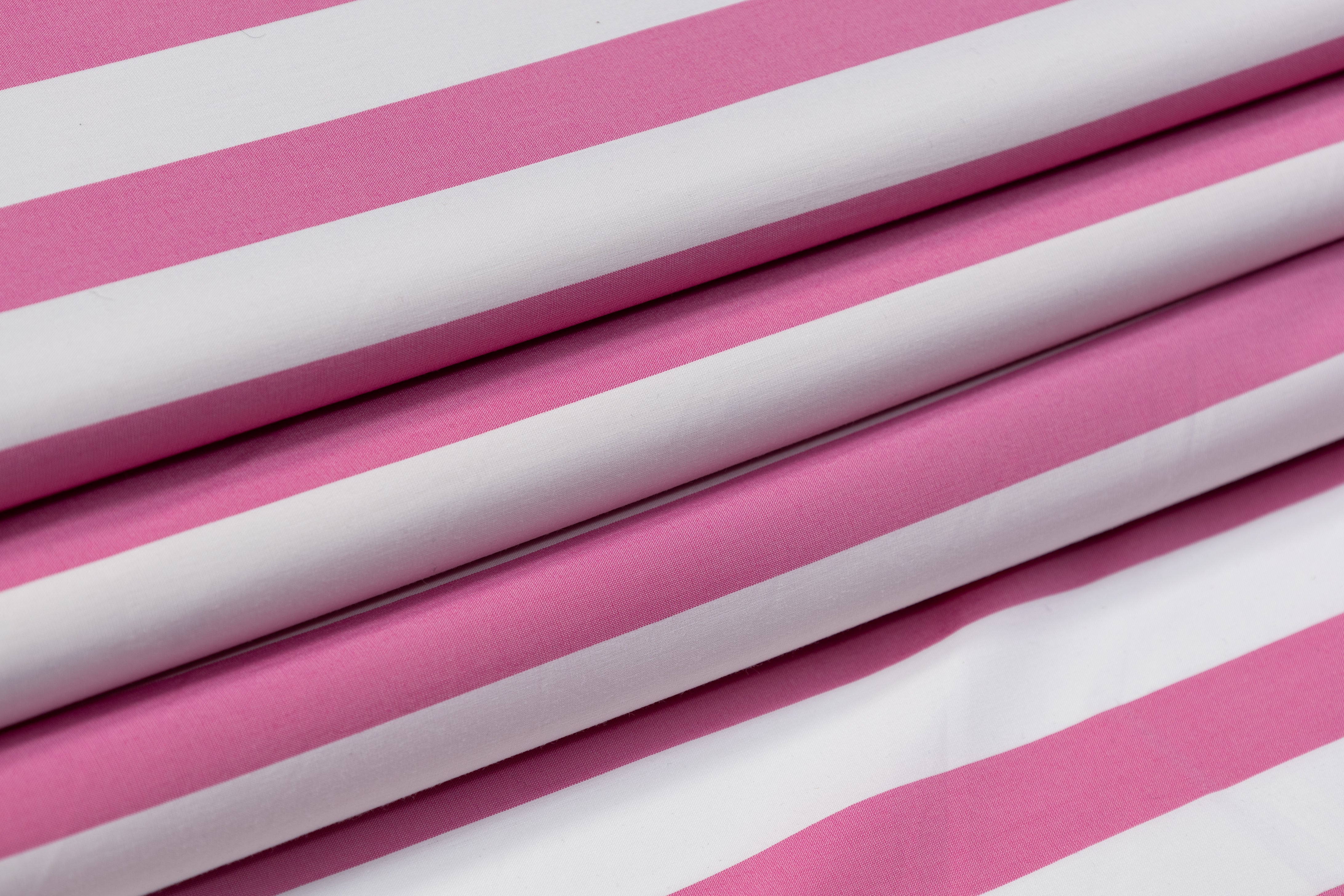 Striped Cotton Shirting - Pink / White