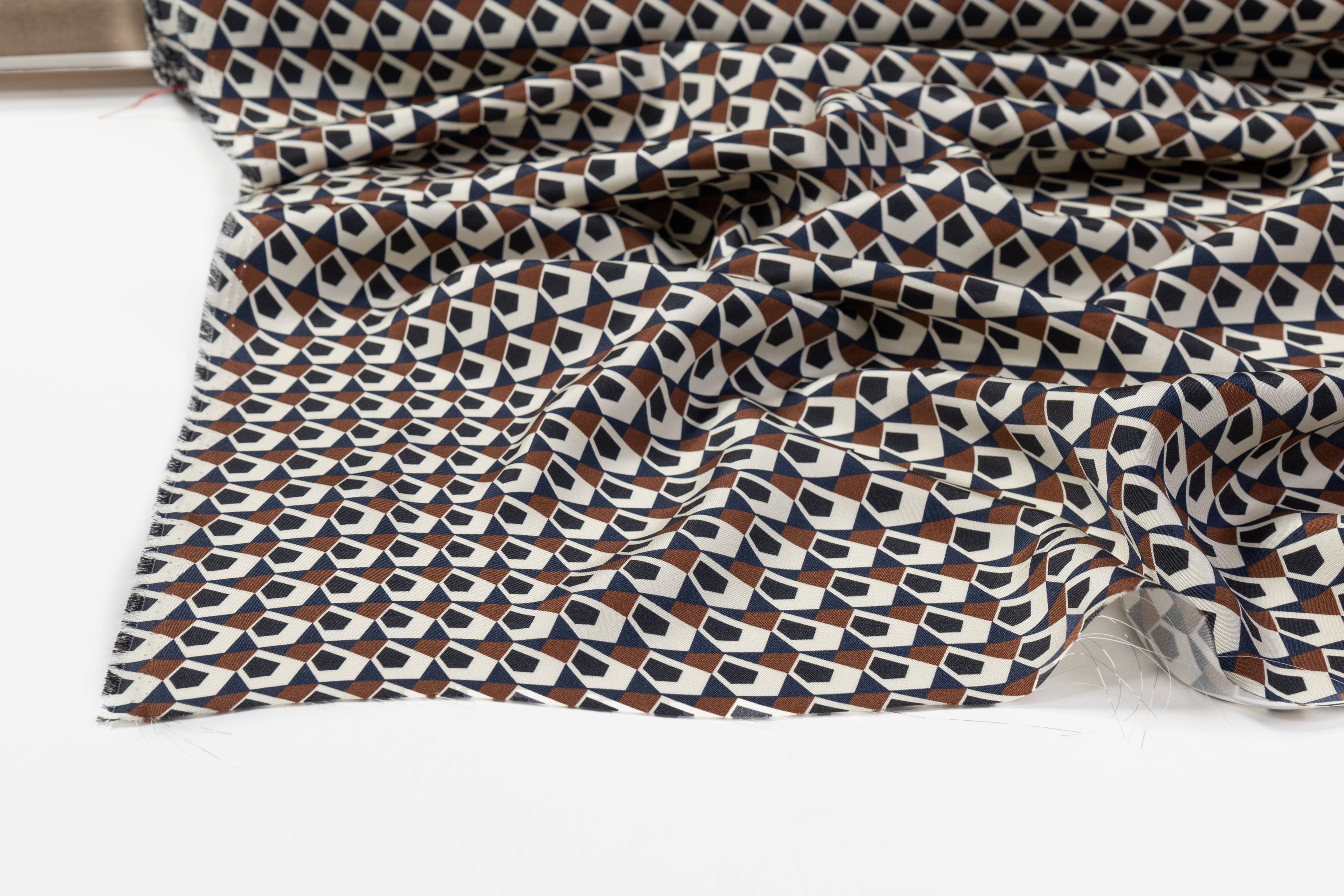 Geometric 4-Ply Silk - Navy / Rust / Black / White