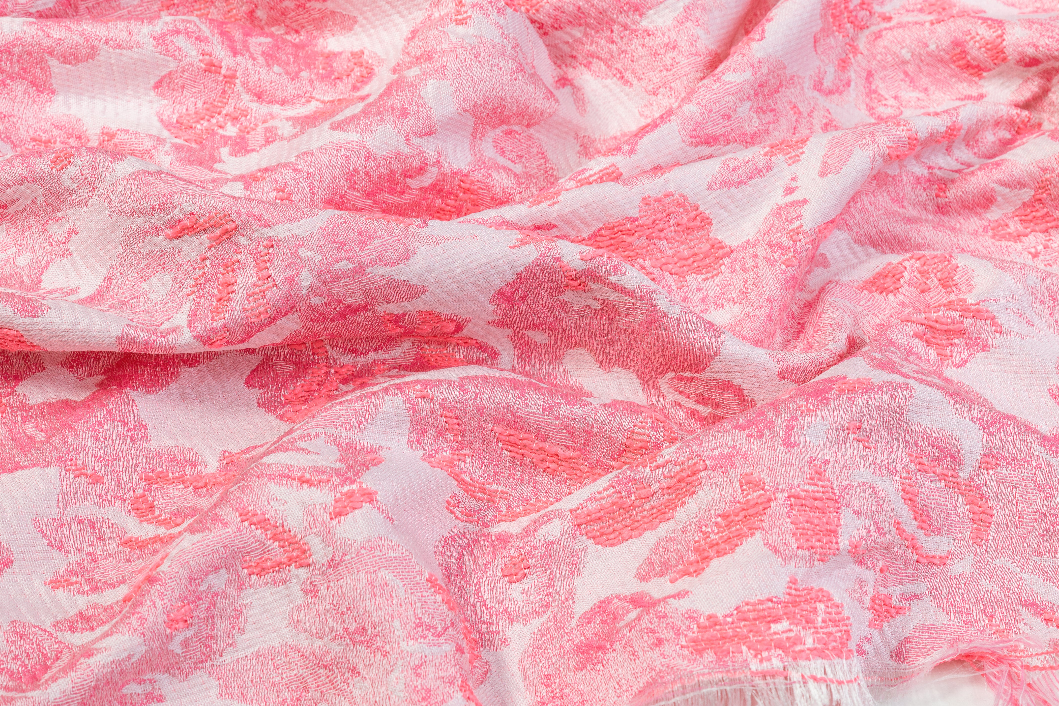 Abstract Floral Brocade - Pink