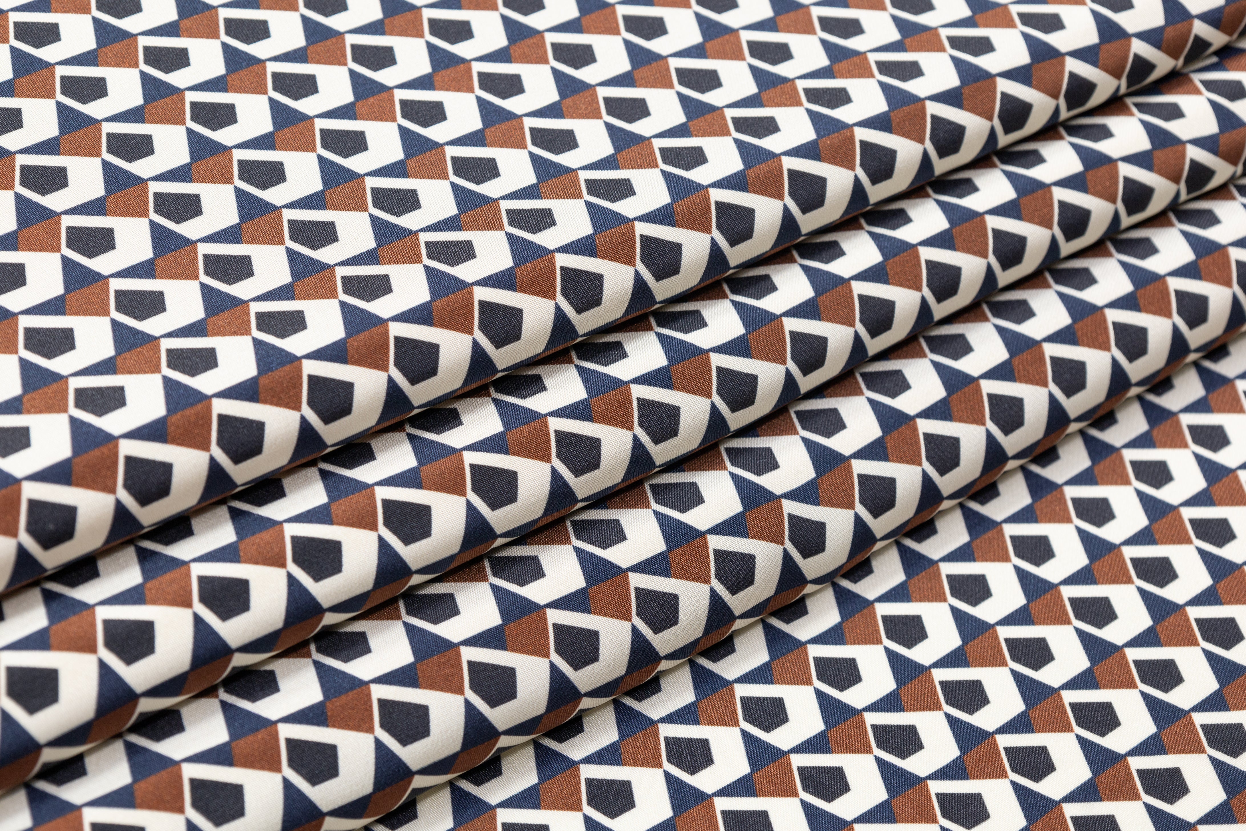Geometric 4-Ply Silk - Navy / Rust / Black / White