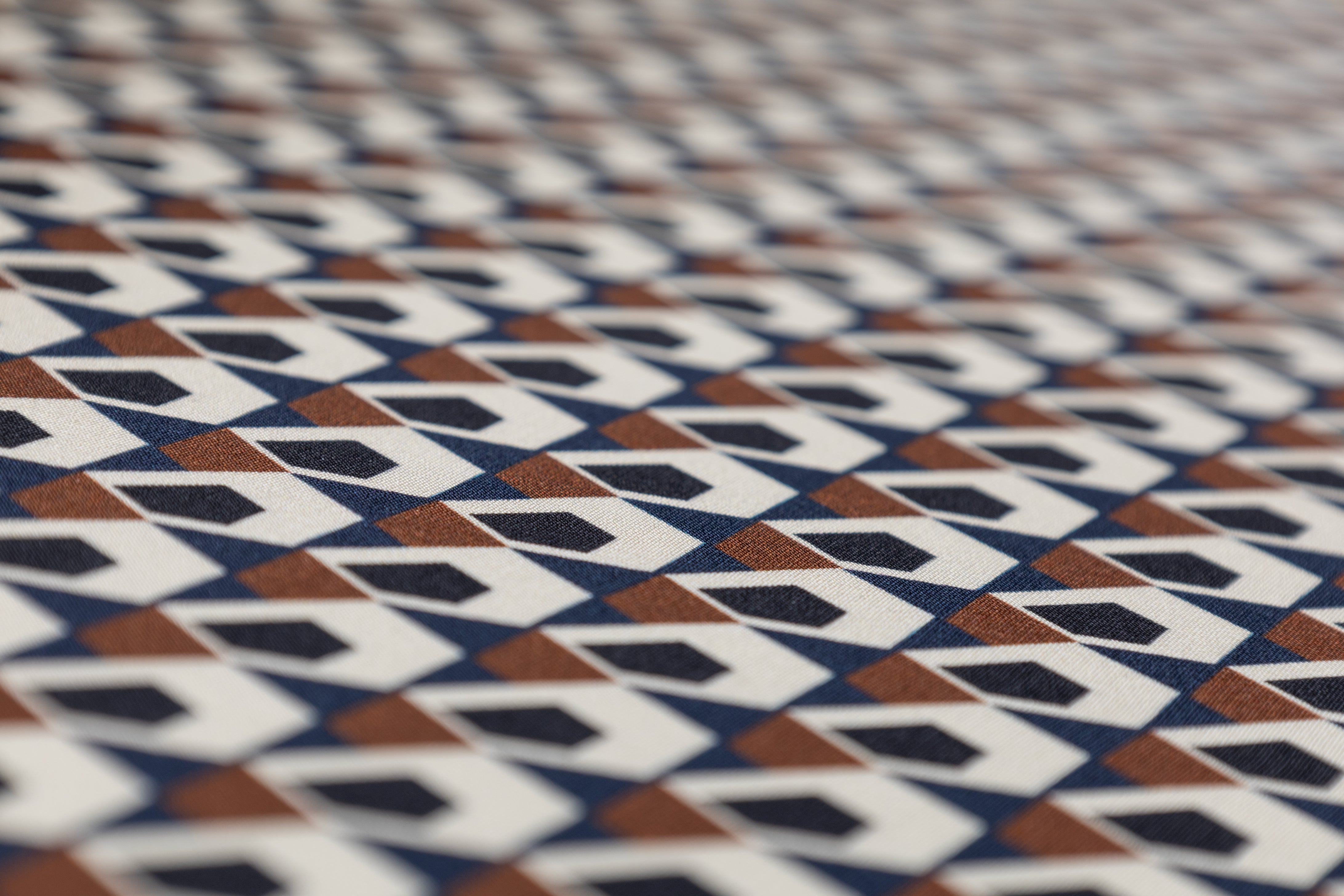 Geometric 4-Ply Silk - Navy / Rust / Black / White