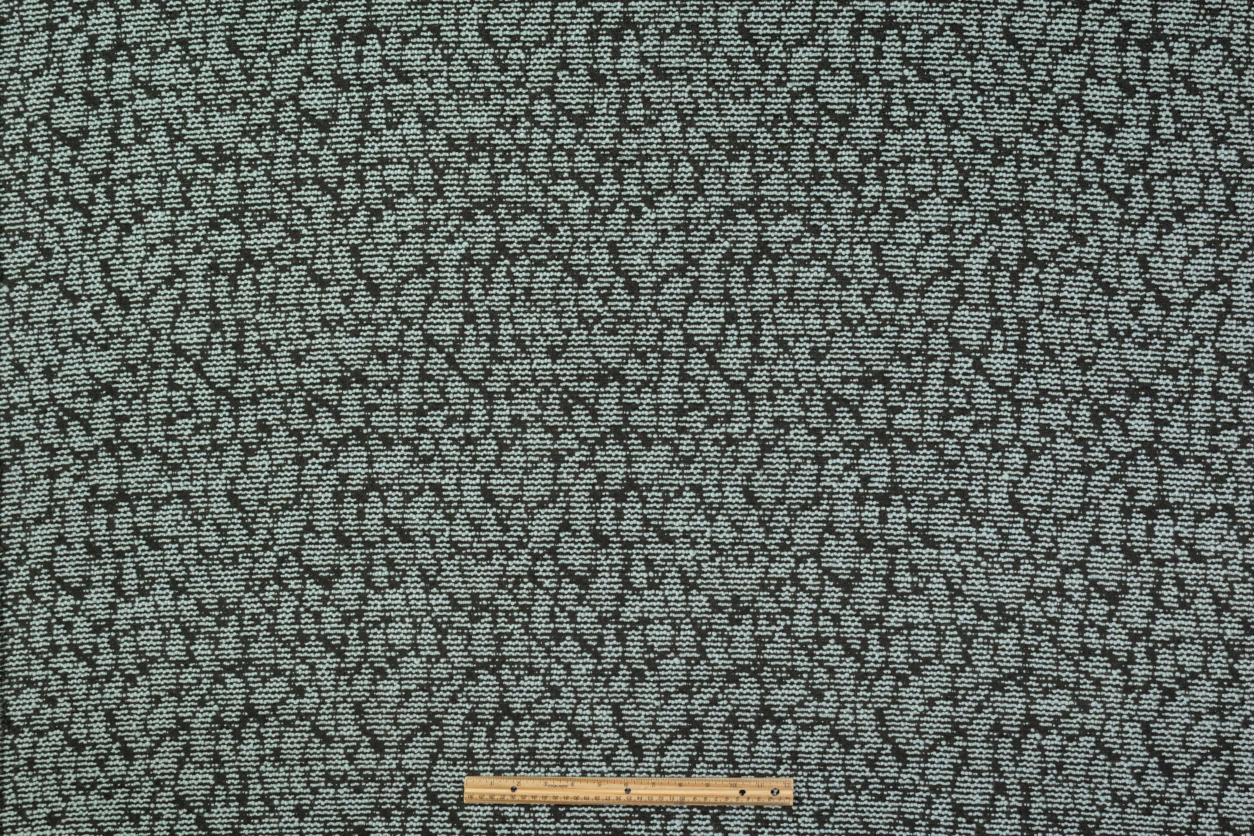 Double Faced Novelty Italian Wool Blend Tweed - Blue / Dark Green