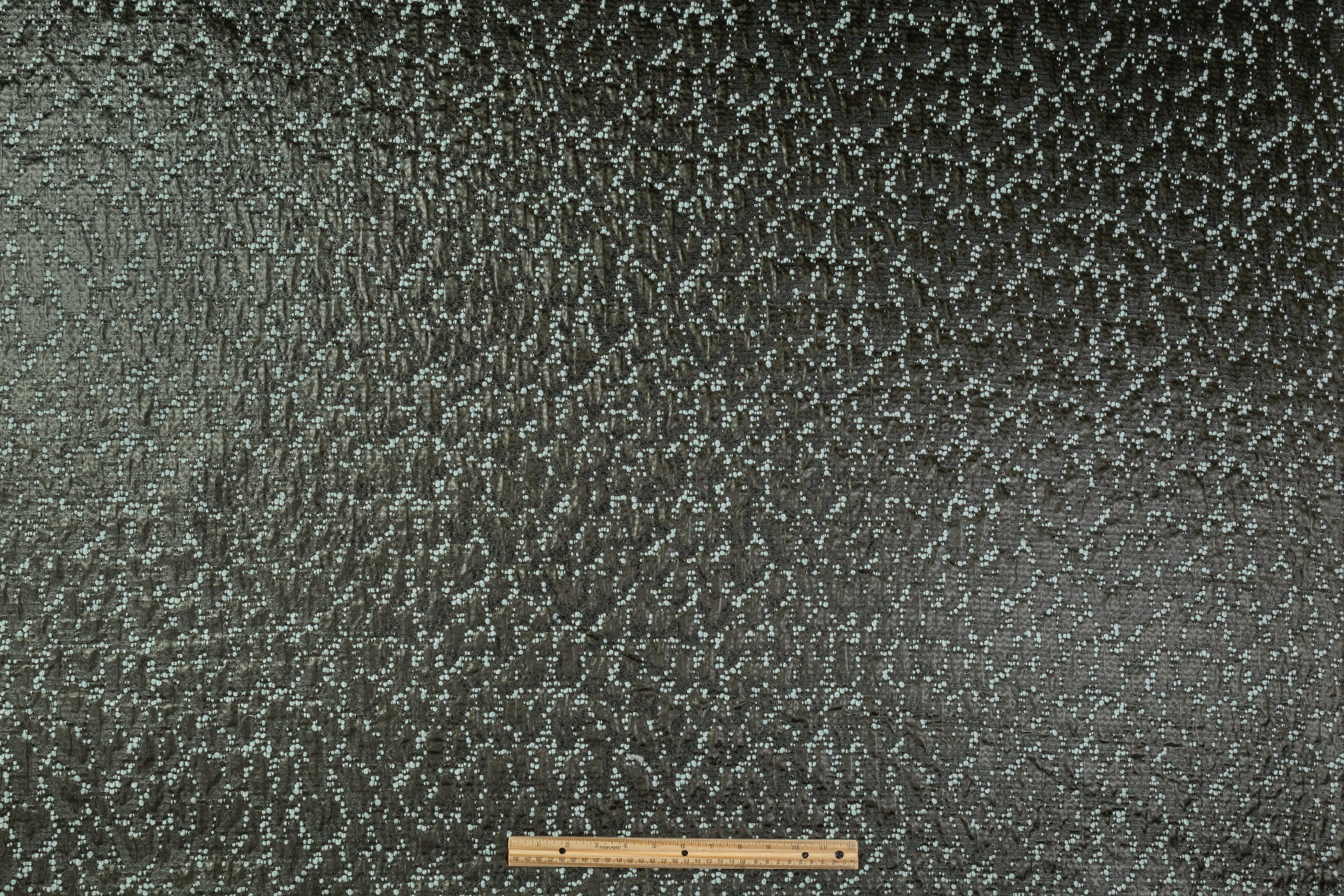 Double Faced Novelty Italian Wool Blend Tweed - Blue / Dark Green