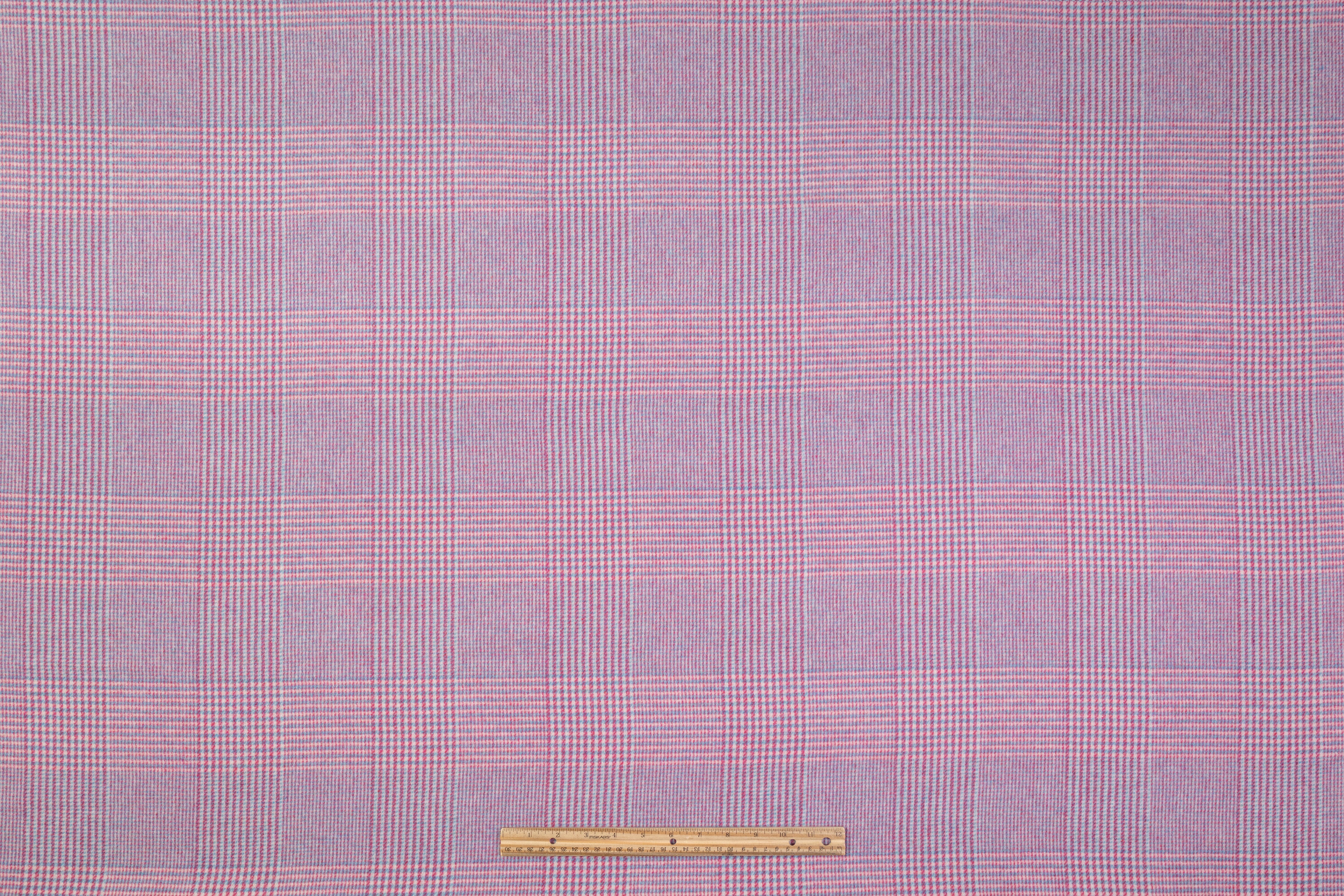 Double Faced Italian Wool Nylon Coating - Pink / Blue / white