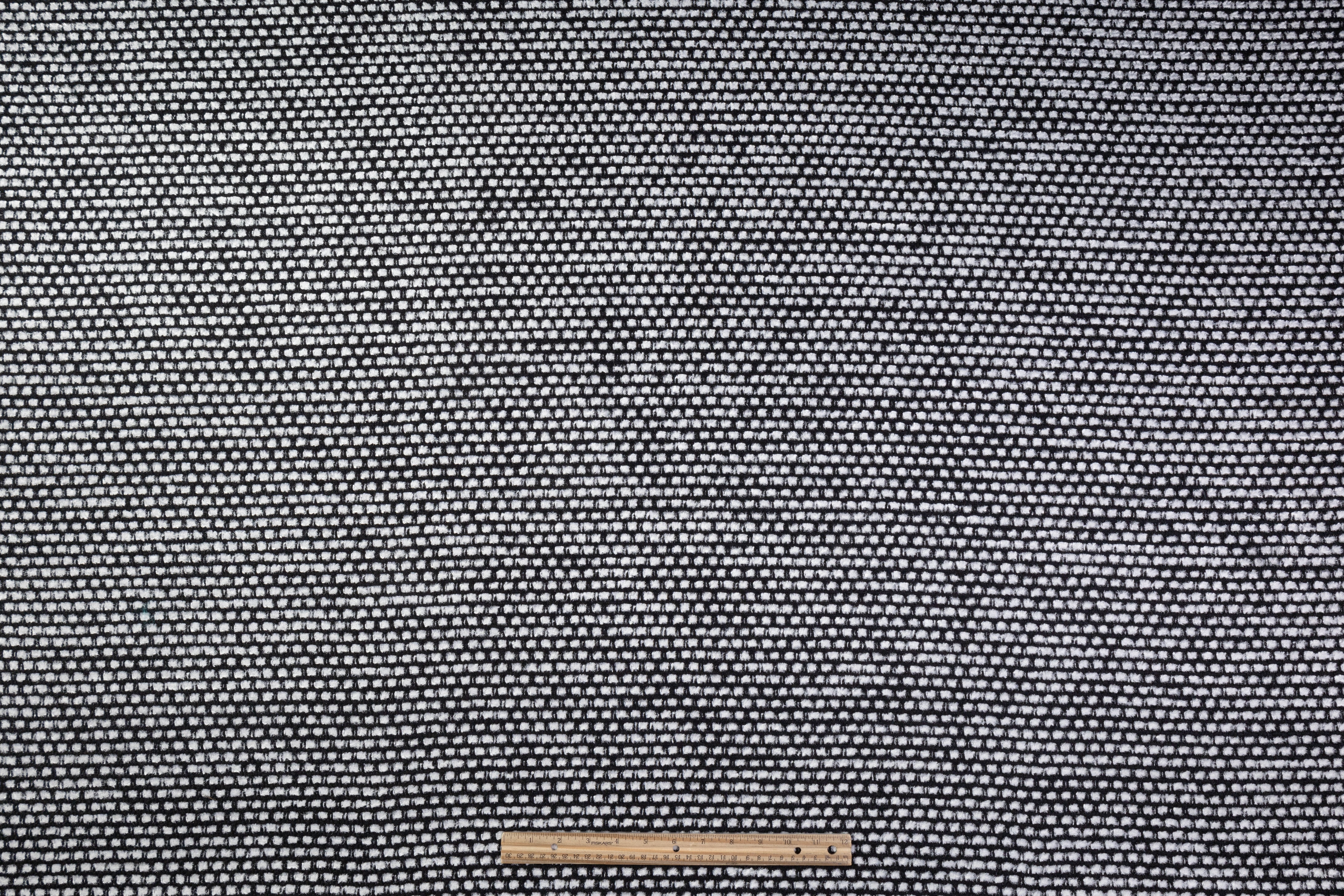 Valentino - Italian Wool Cotton Blend Tweed - Black / White