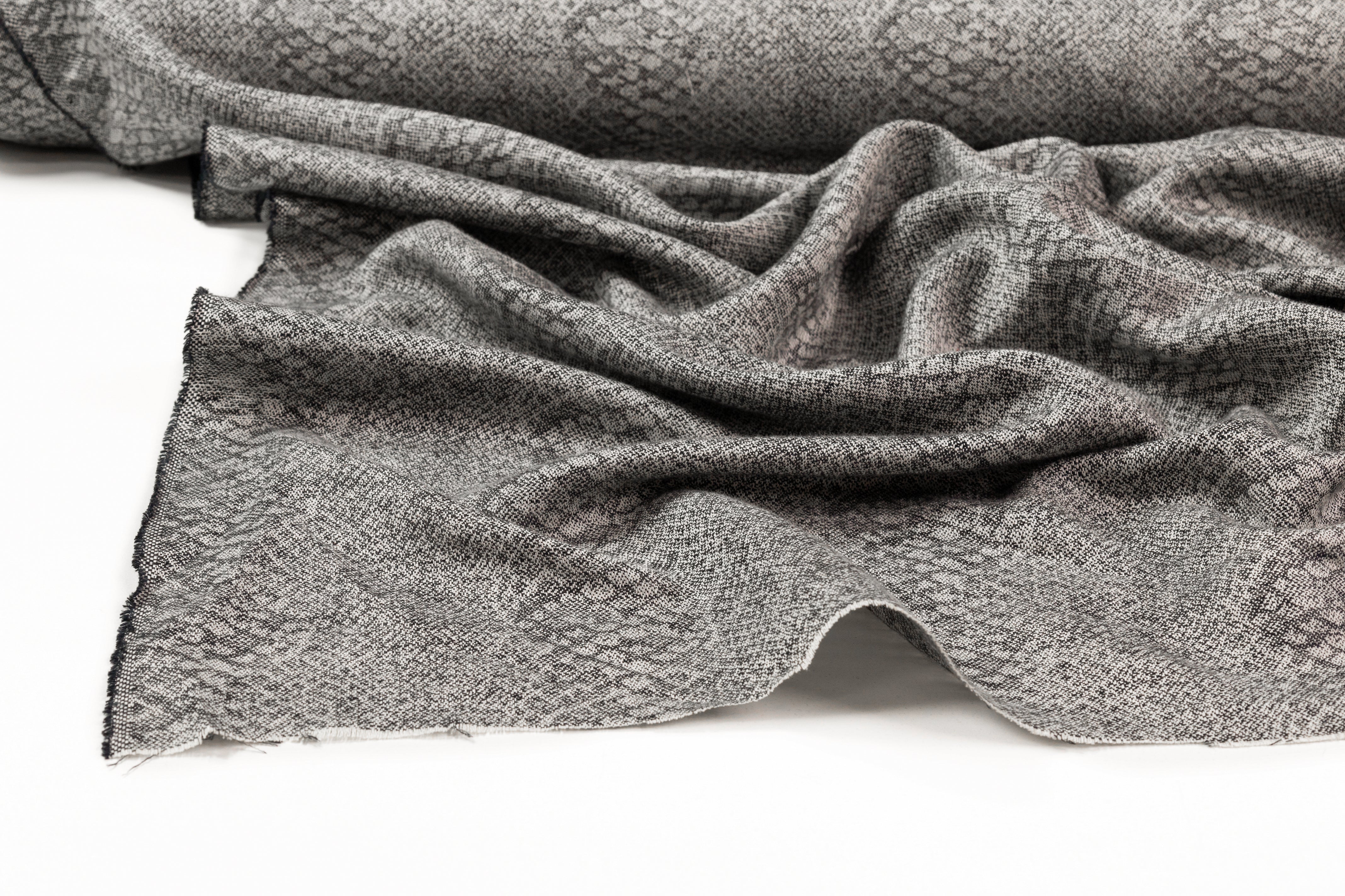 Cotton Viscose Snake Skin Jacquard - Gray