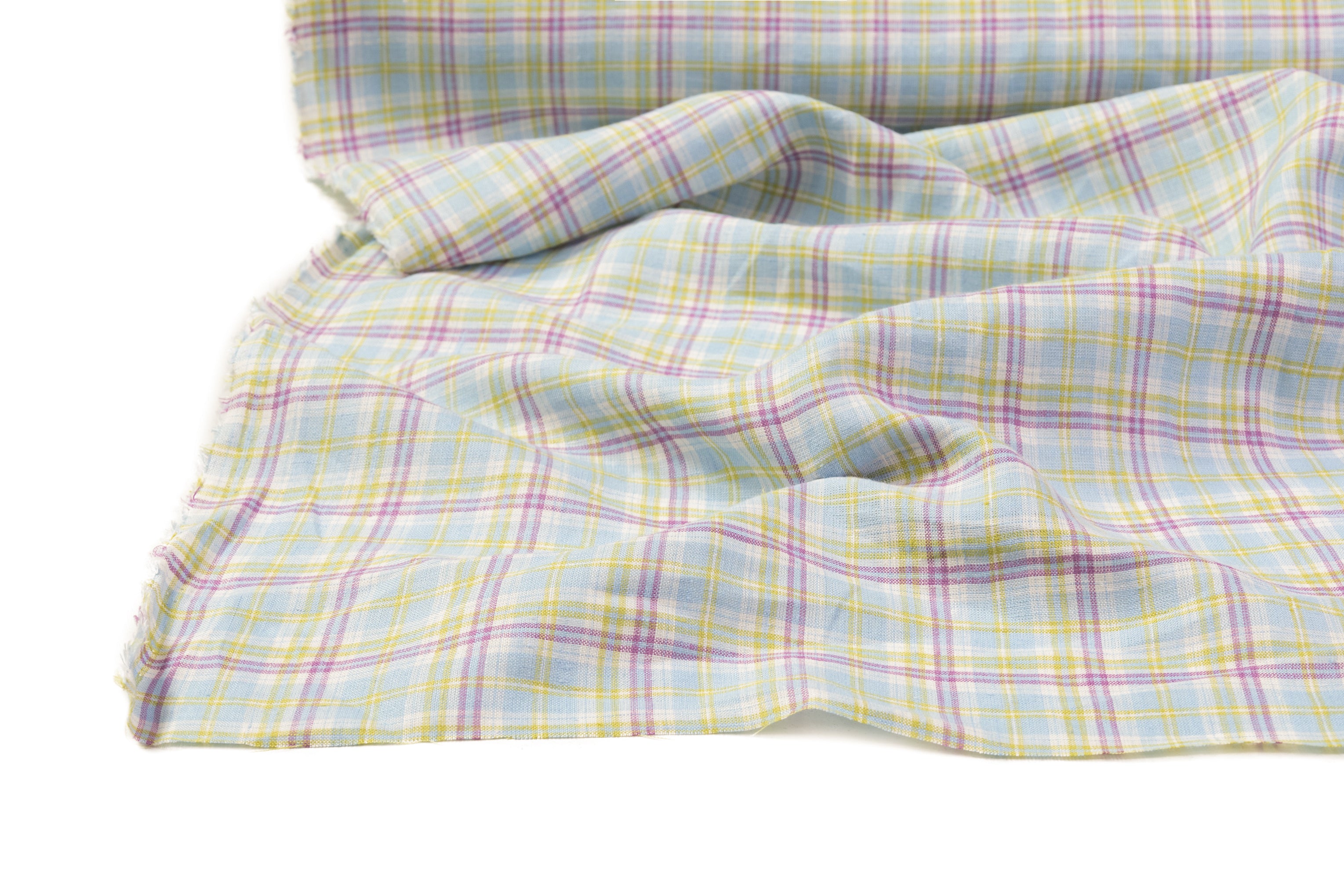 Plaid Italian Linen - Blue / Purple / Green