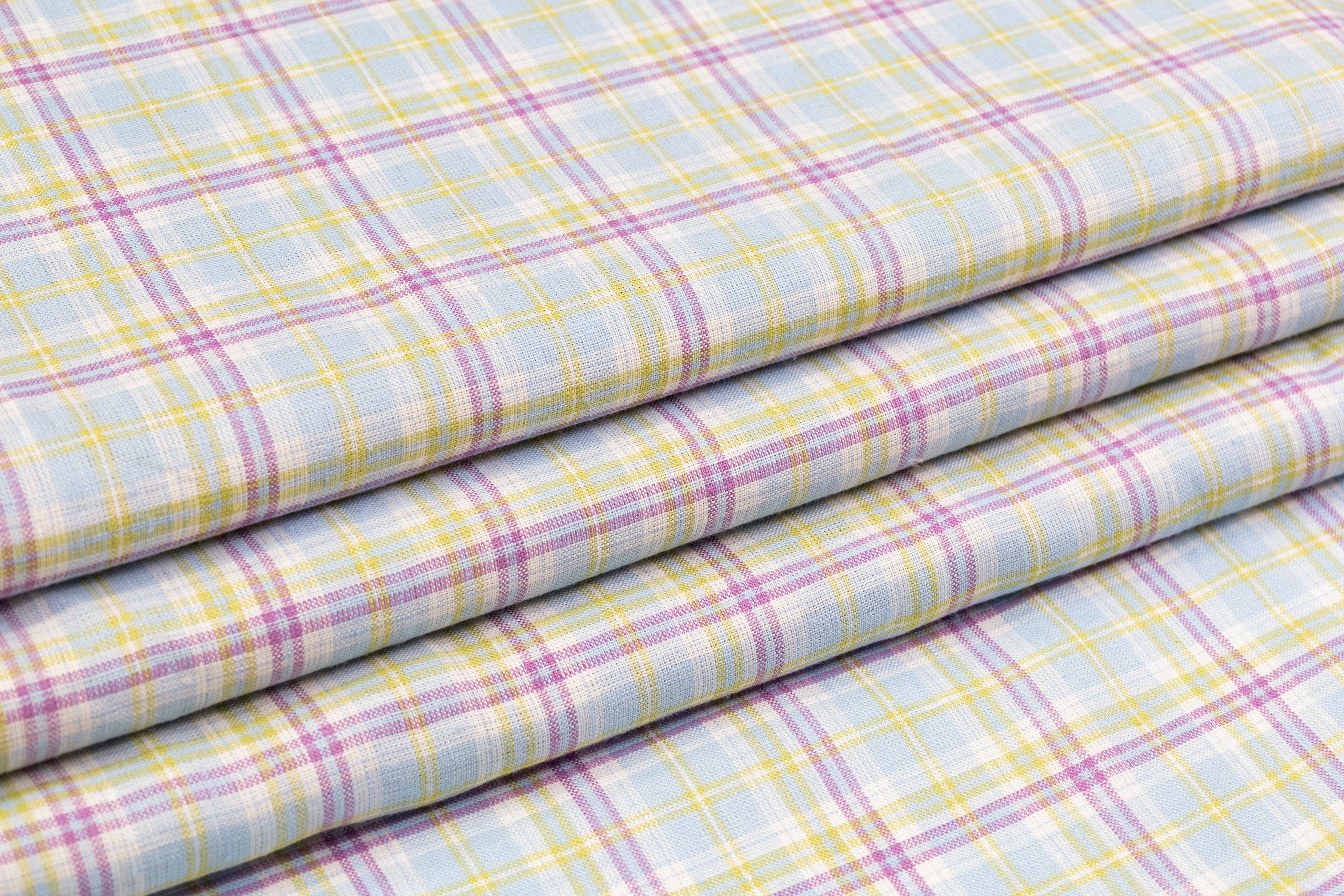 Plaid Italian Linen - Blue / Purple / Green