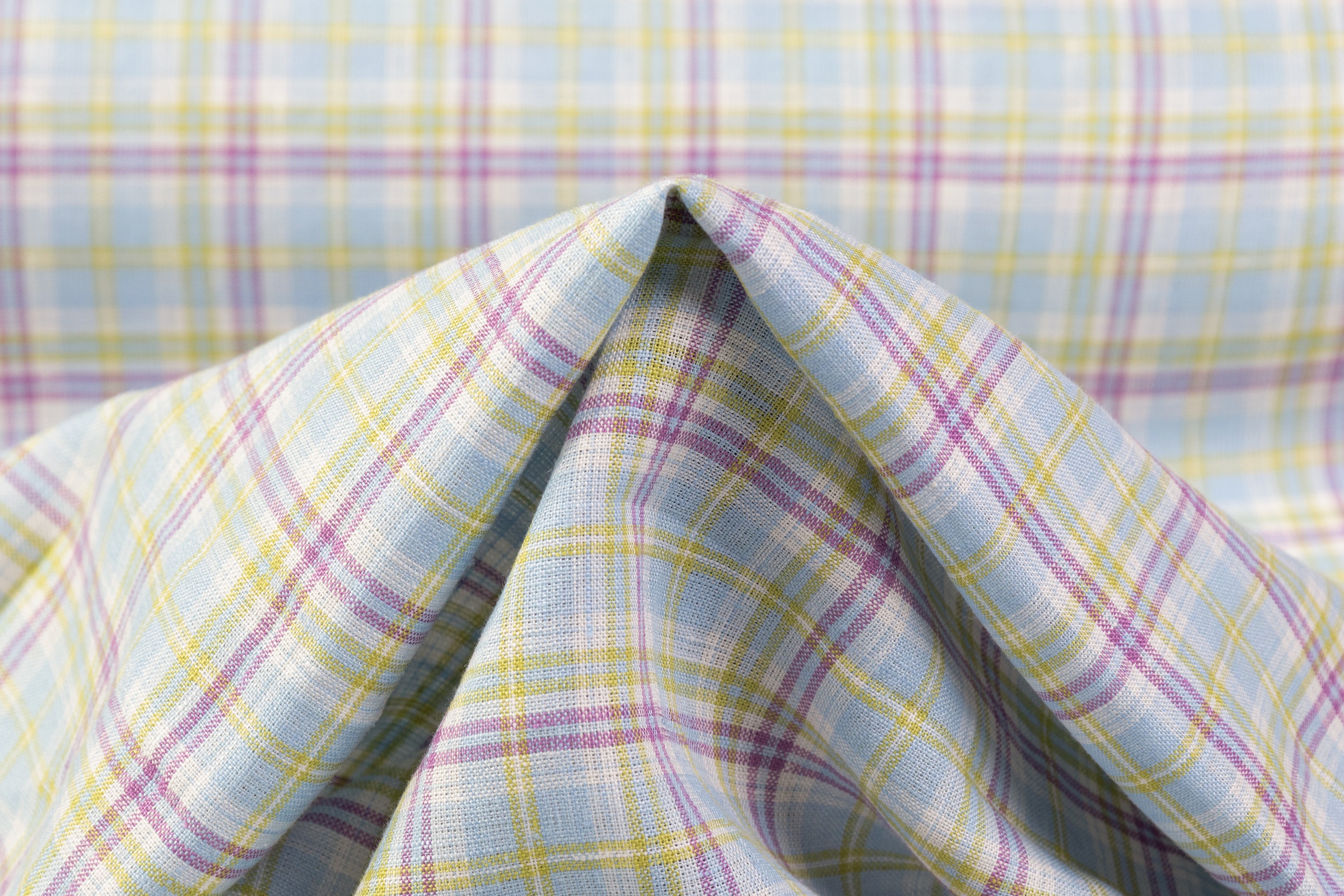 Plaid Italian Linen - Blue / Purple / Green