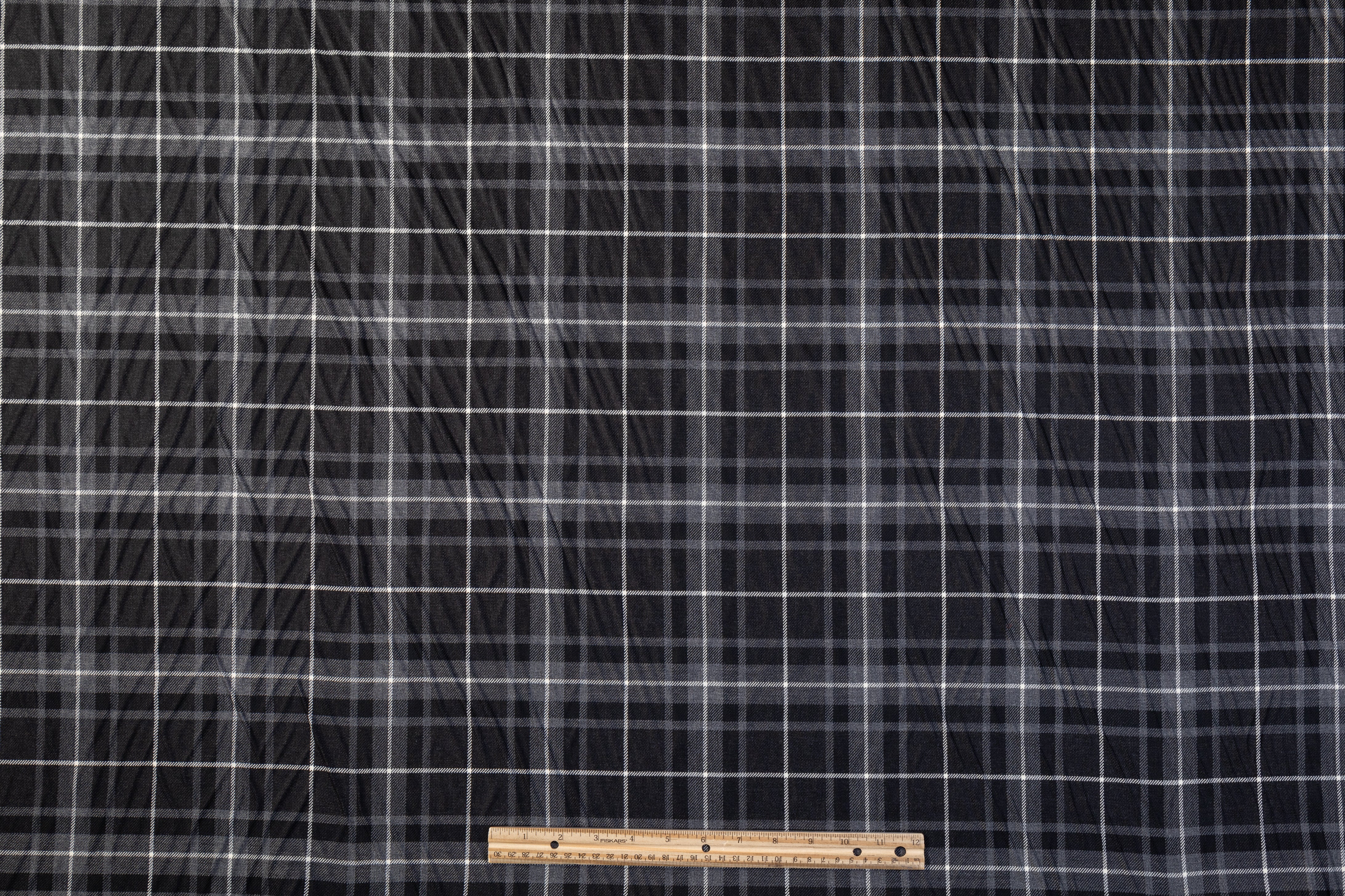 Tartan Italian Wool Suiting - Gray