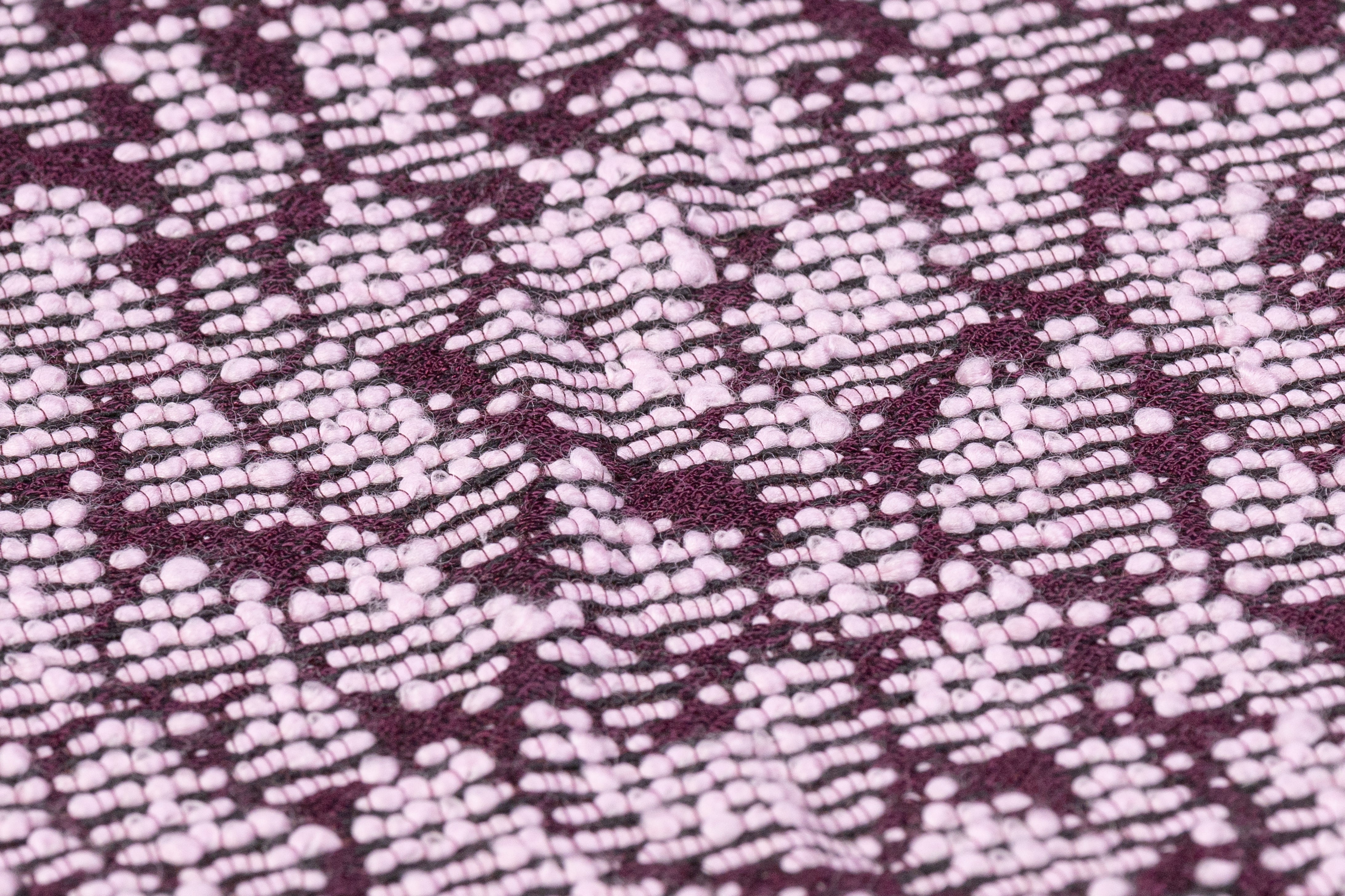 Double Faced Novelty Italian Wool Blend Tweed - Burgundy / Pink