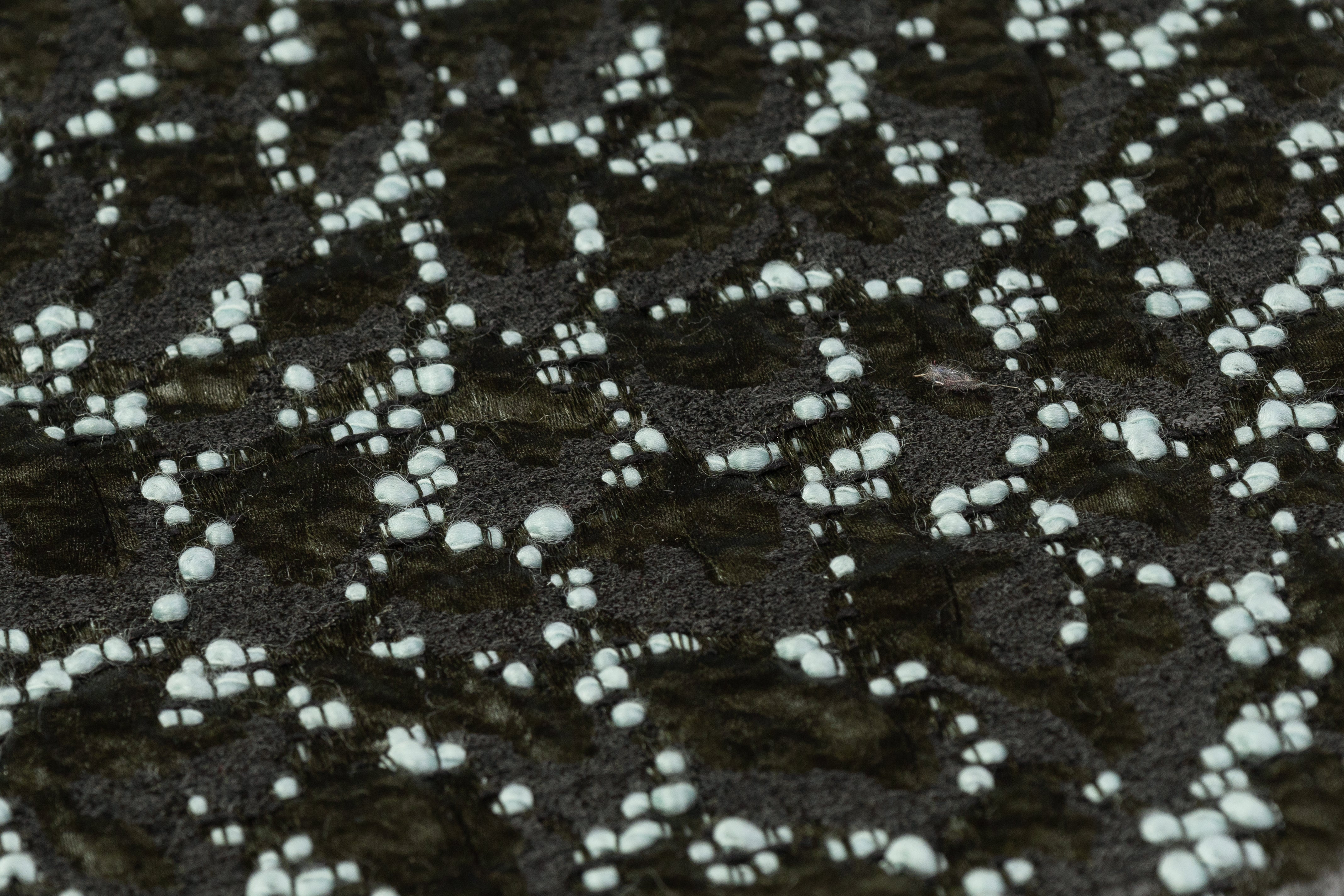 Double Faced Novelty Italian Wool Blend Tweed - Blue / Dark Green