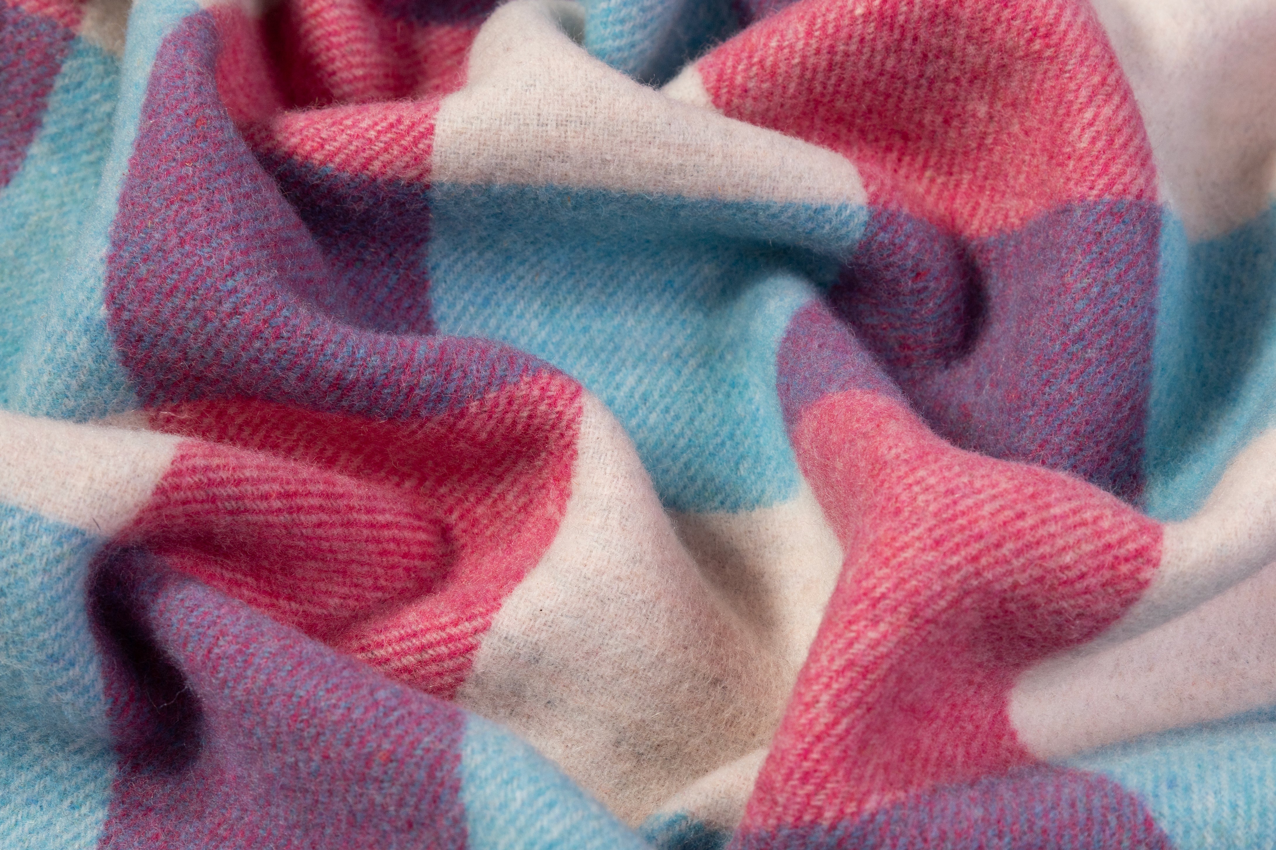 Double Faced Italian Wool Nylon Coating - Pink / Blue / white