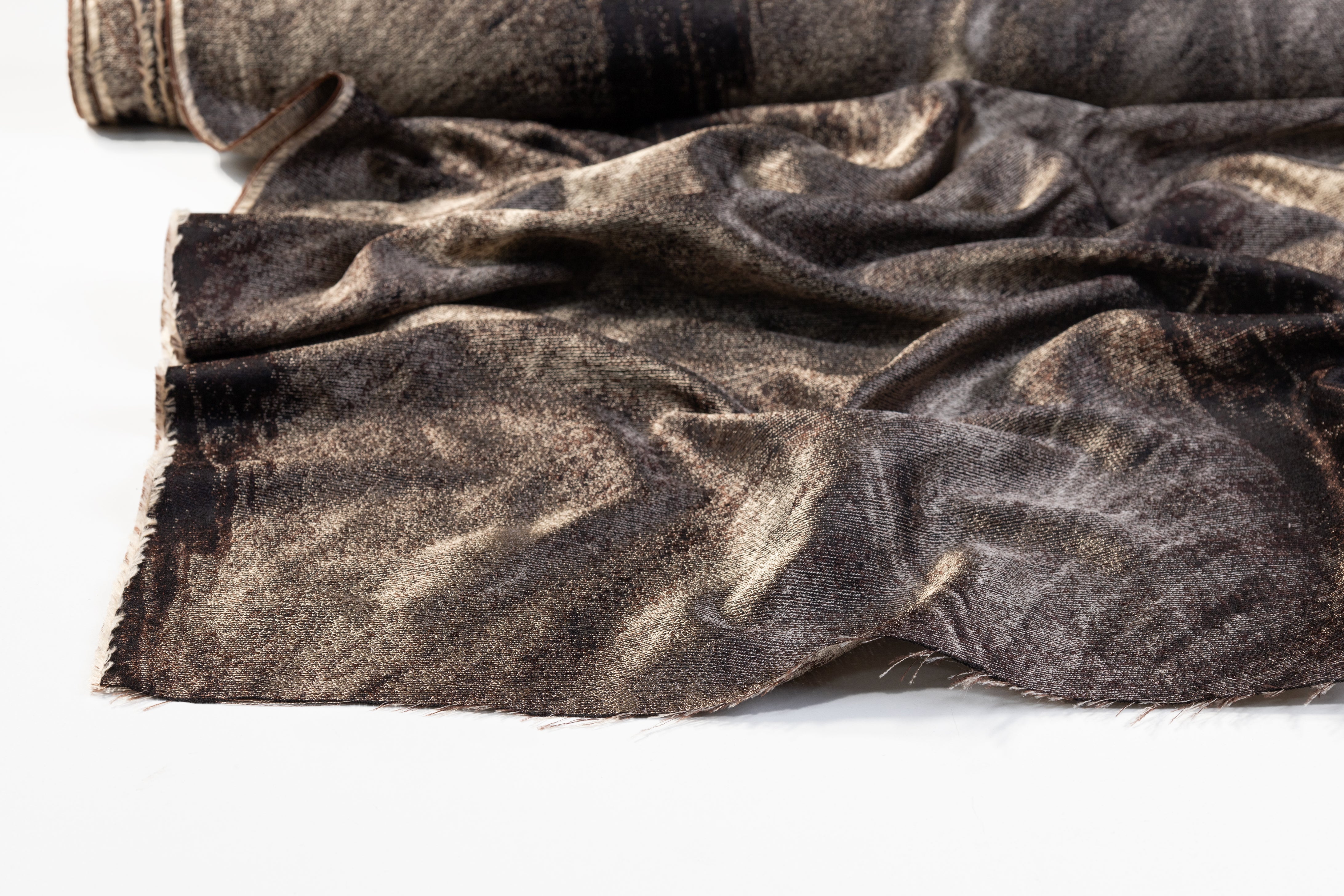 Abstract Silk Blend Jacquard - Brown