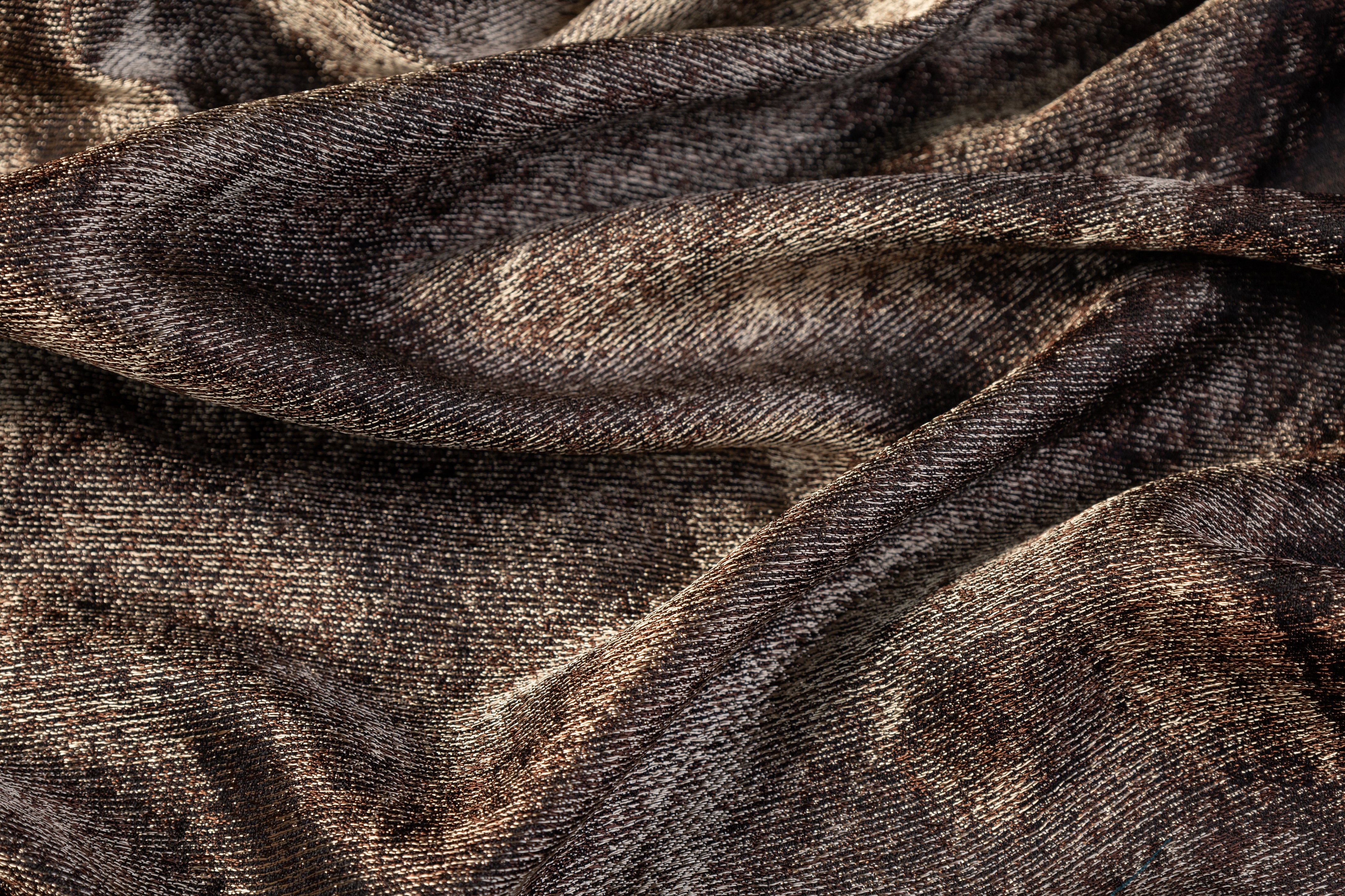 Abstract Silk Blend Jacquard - Brown