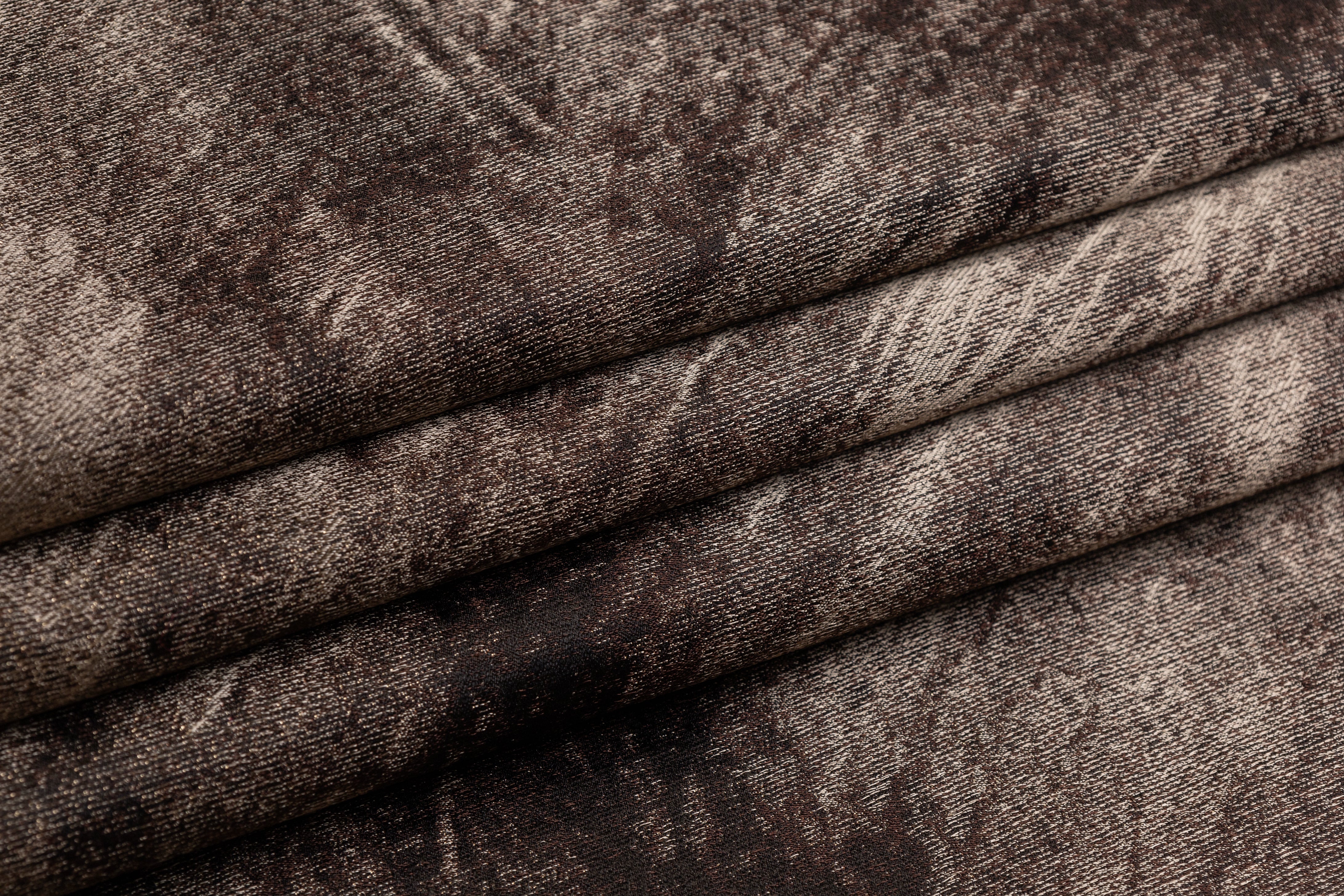 Abstract Silk Blend Jacquard - Brown
