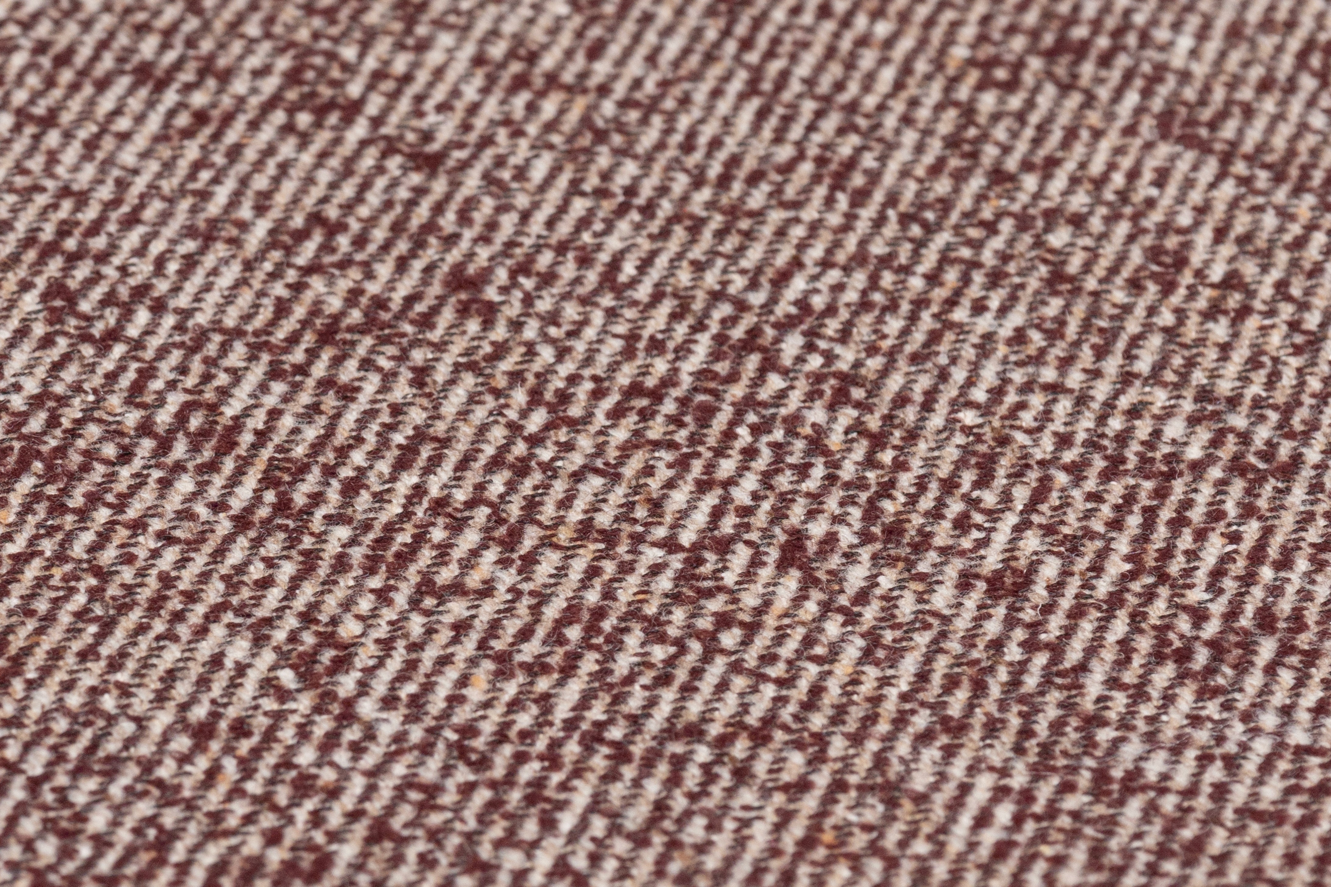 Textured Italian Wool Twill - Burgundy / Beige