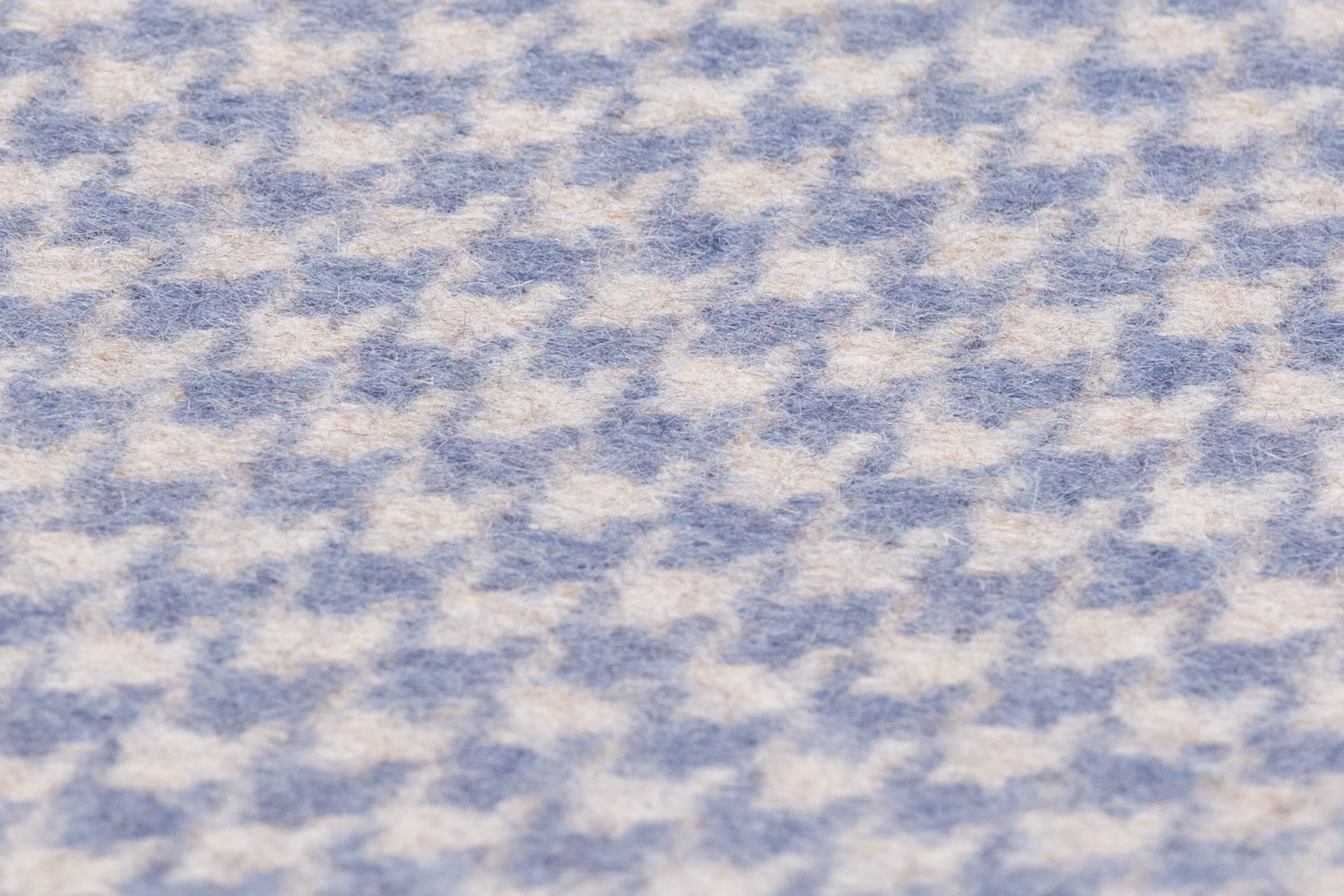 Italian Houndstooth Wool Coating - Blue / Off White