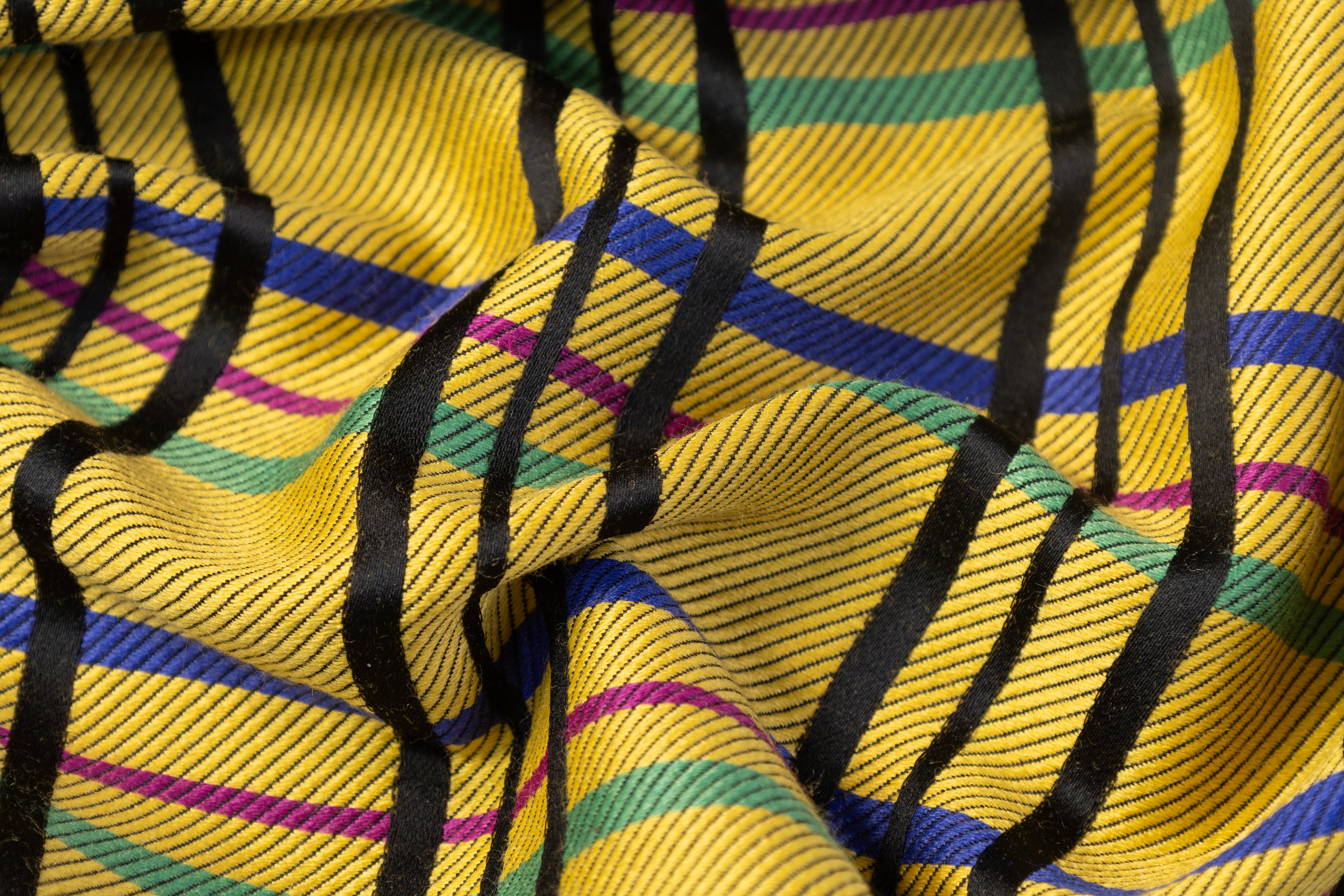 Plaid Italian Wool Blend Suiting - Yellow