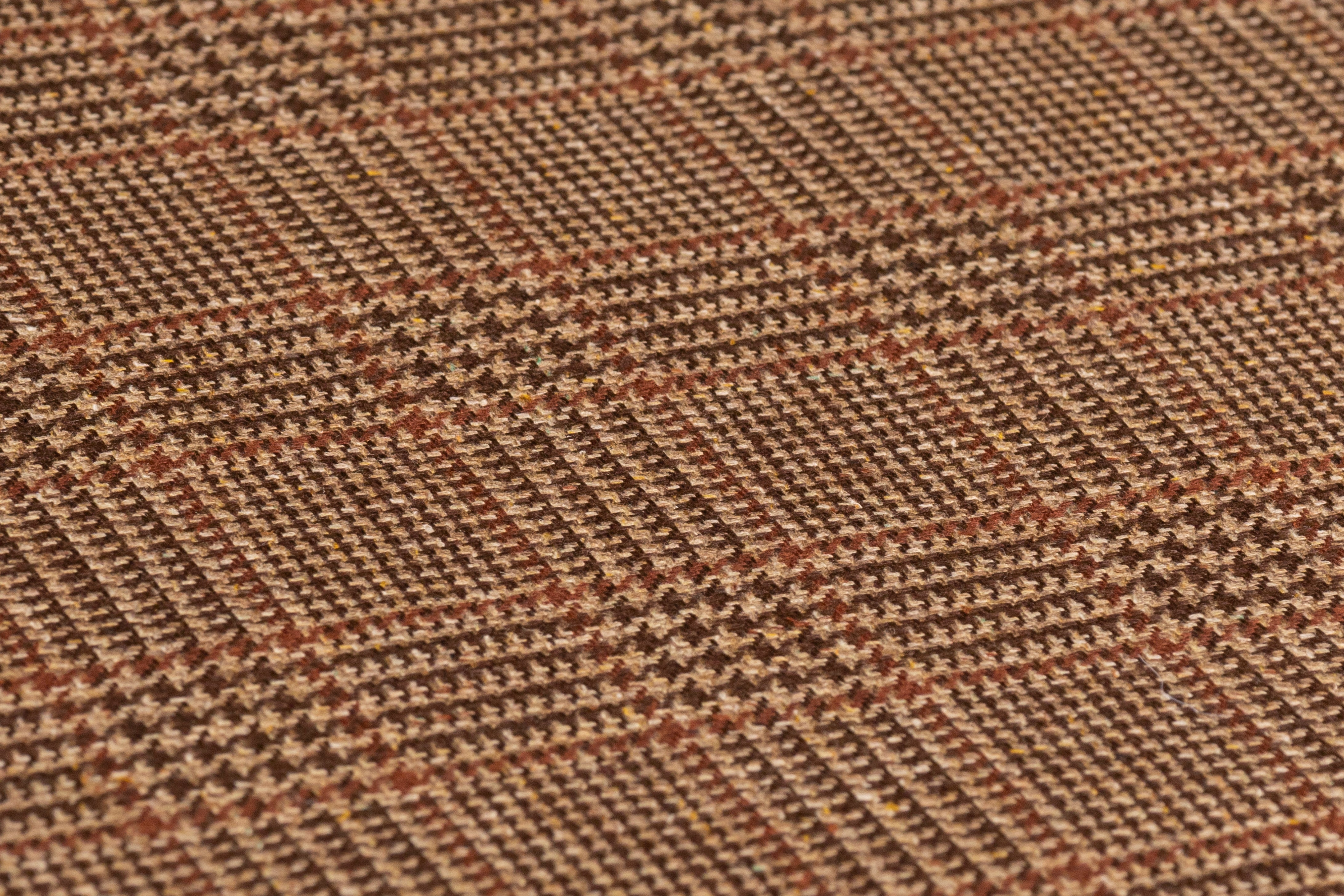 Checked Italian Pure Silk Suiting - Brown