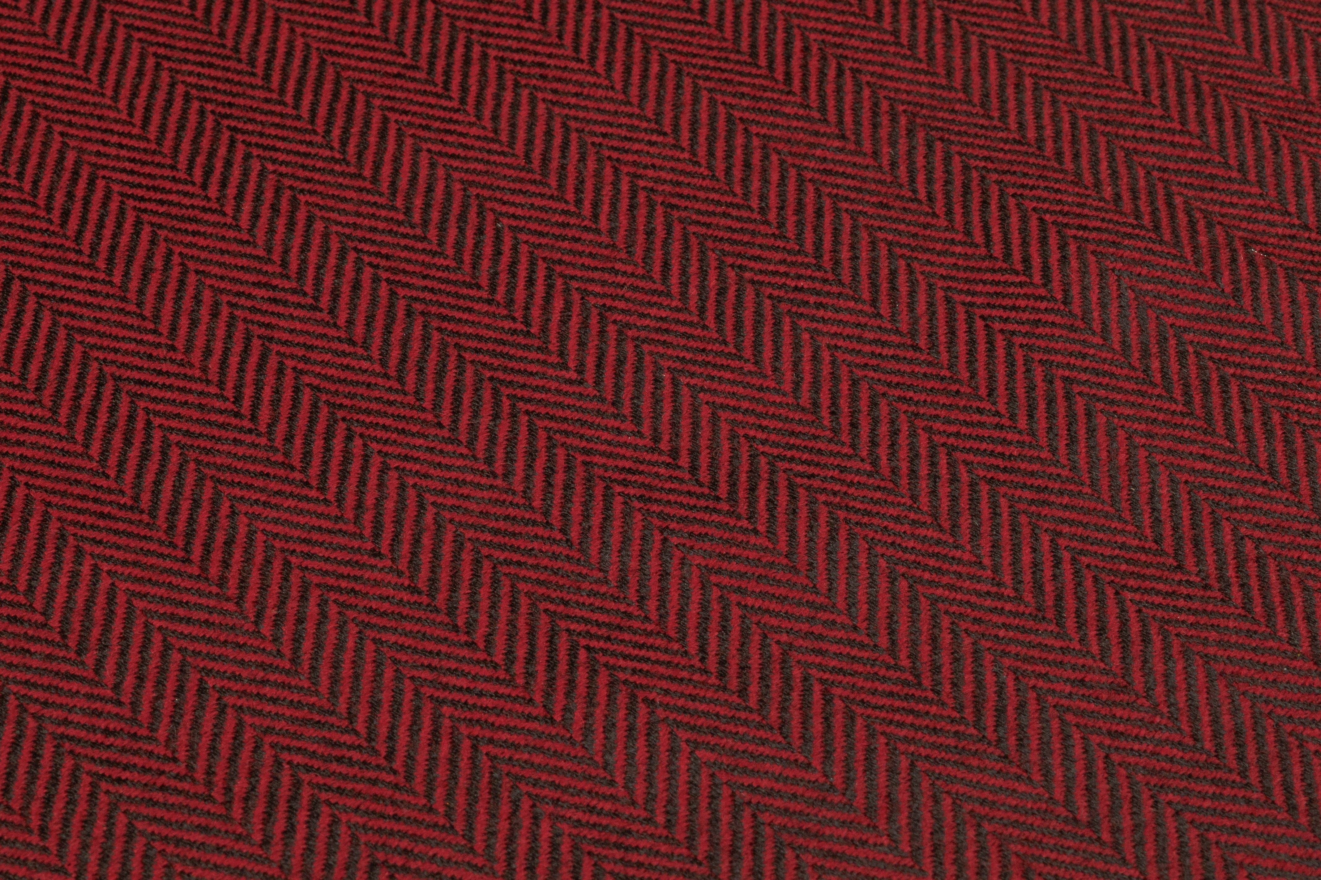 Italian Herringbone Wool Suiting - Red / Black