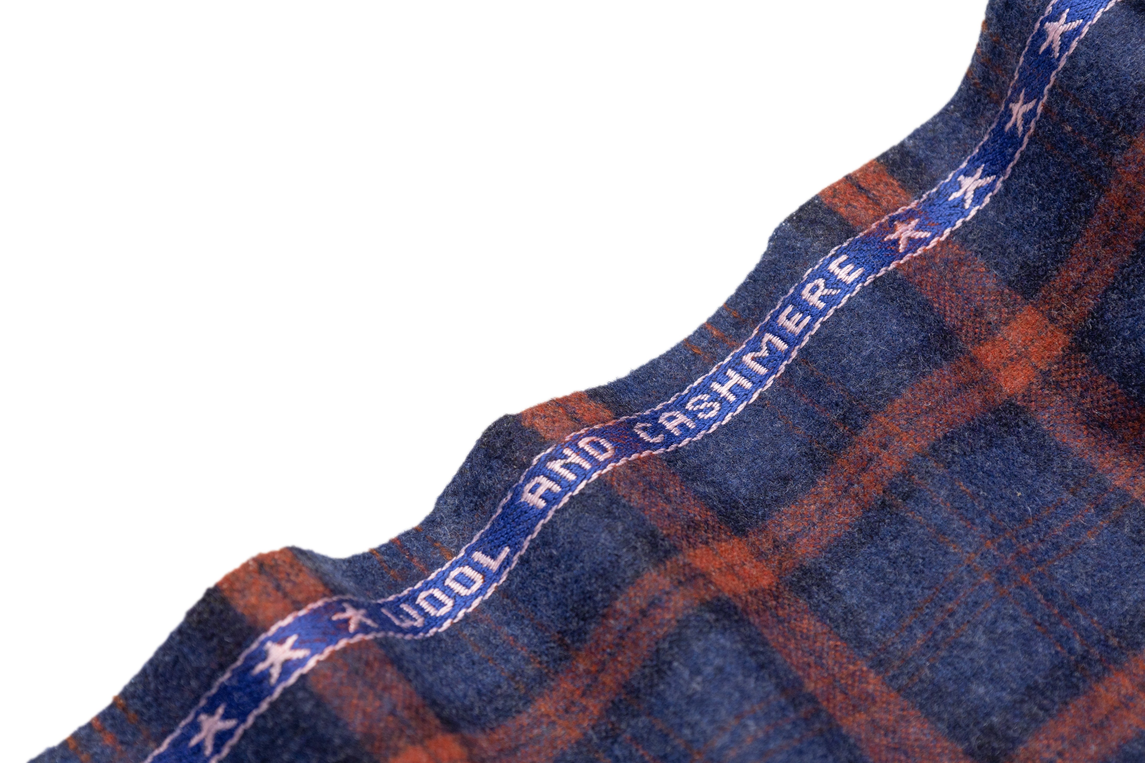 Ariston Napoli - Plaid Italian Wool and Cashmere - Rust / Blue