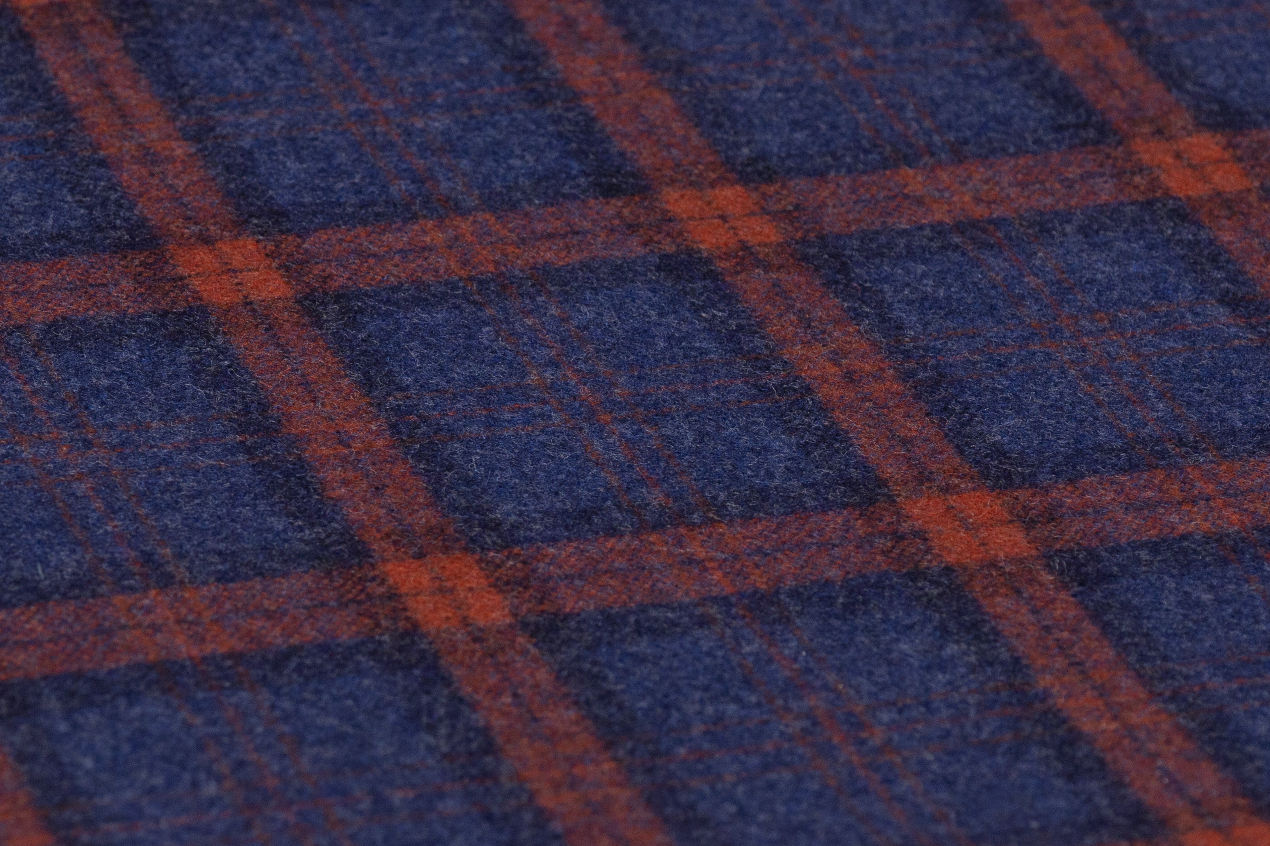 Ariston Napoli - Plaid Italian Wool and Cashmere - Rust / Blue