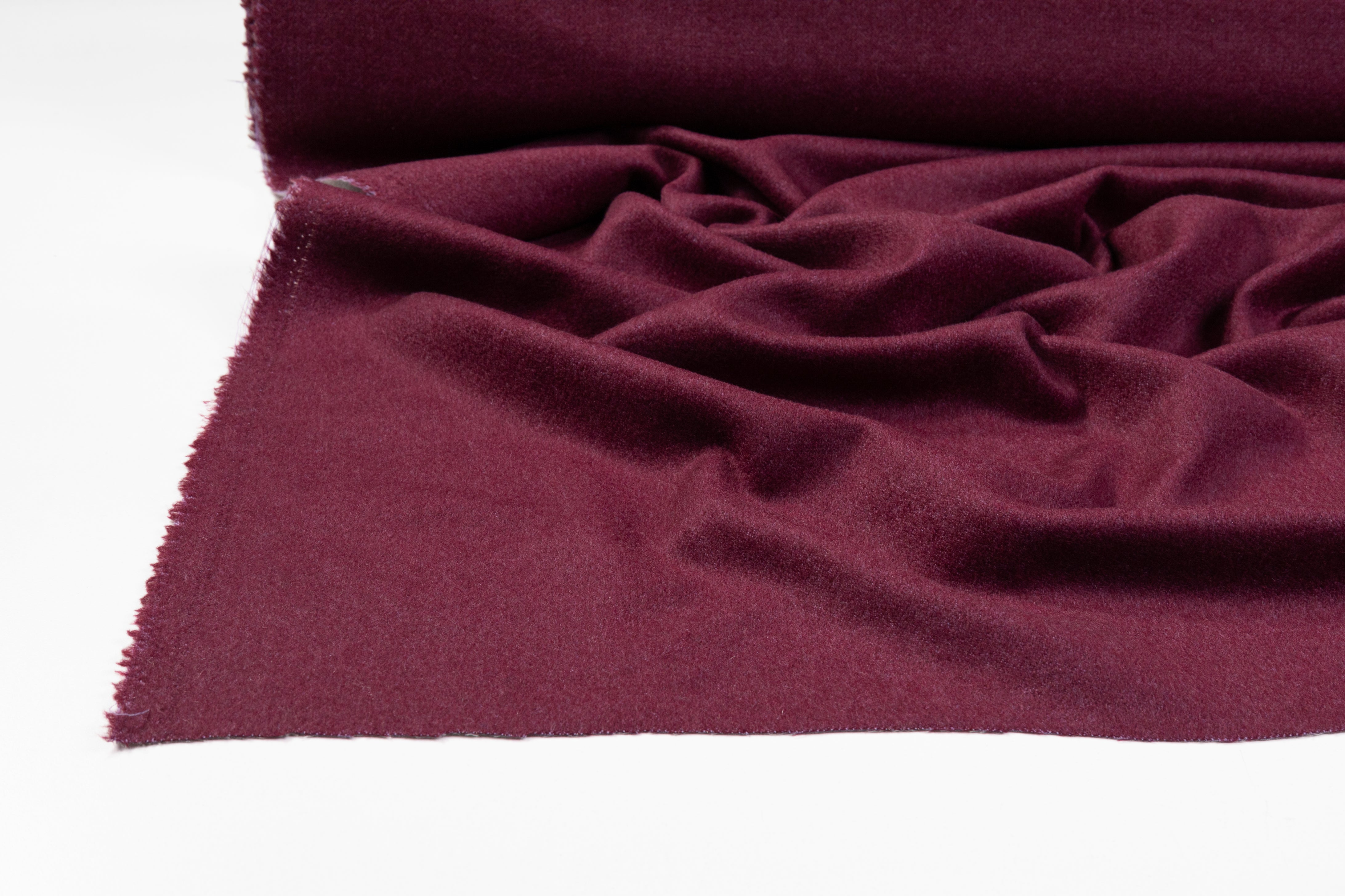 Double Faced Italian Pure Cashmere - Wine / Taupe