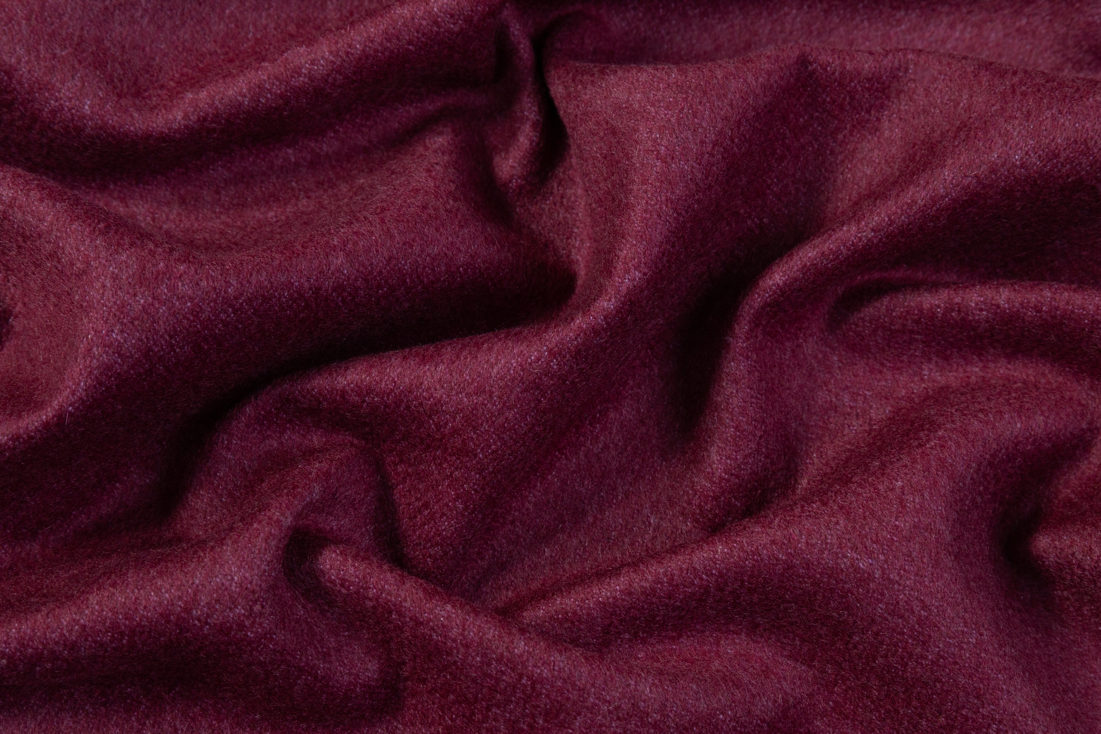 Double Faced Italian Pure Cashmere - Wine / Taupe