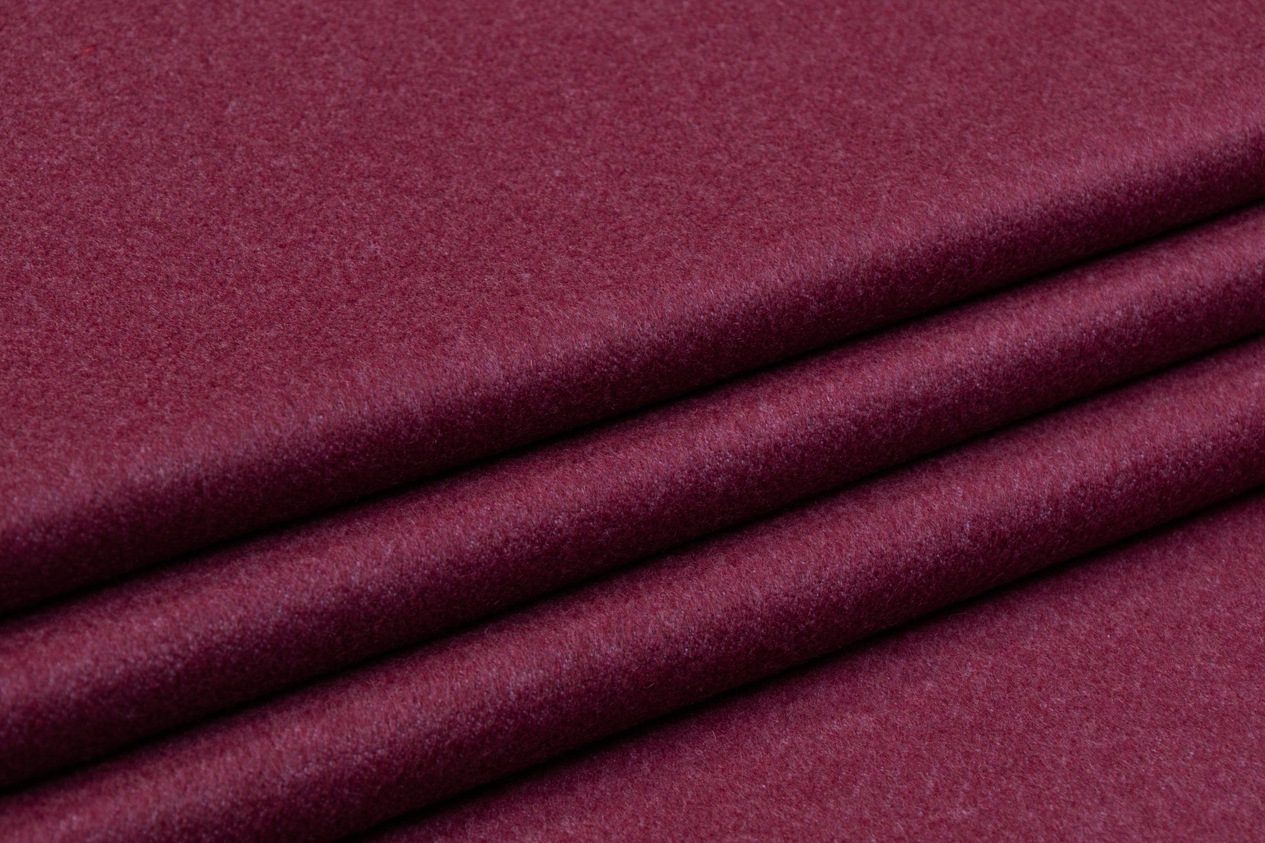 Double Faced Italian Pure Cashmere - Wine / Taupe