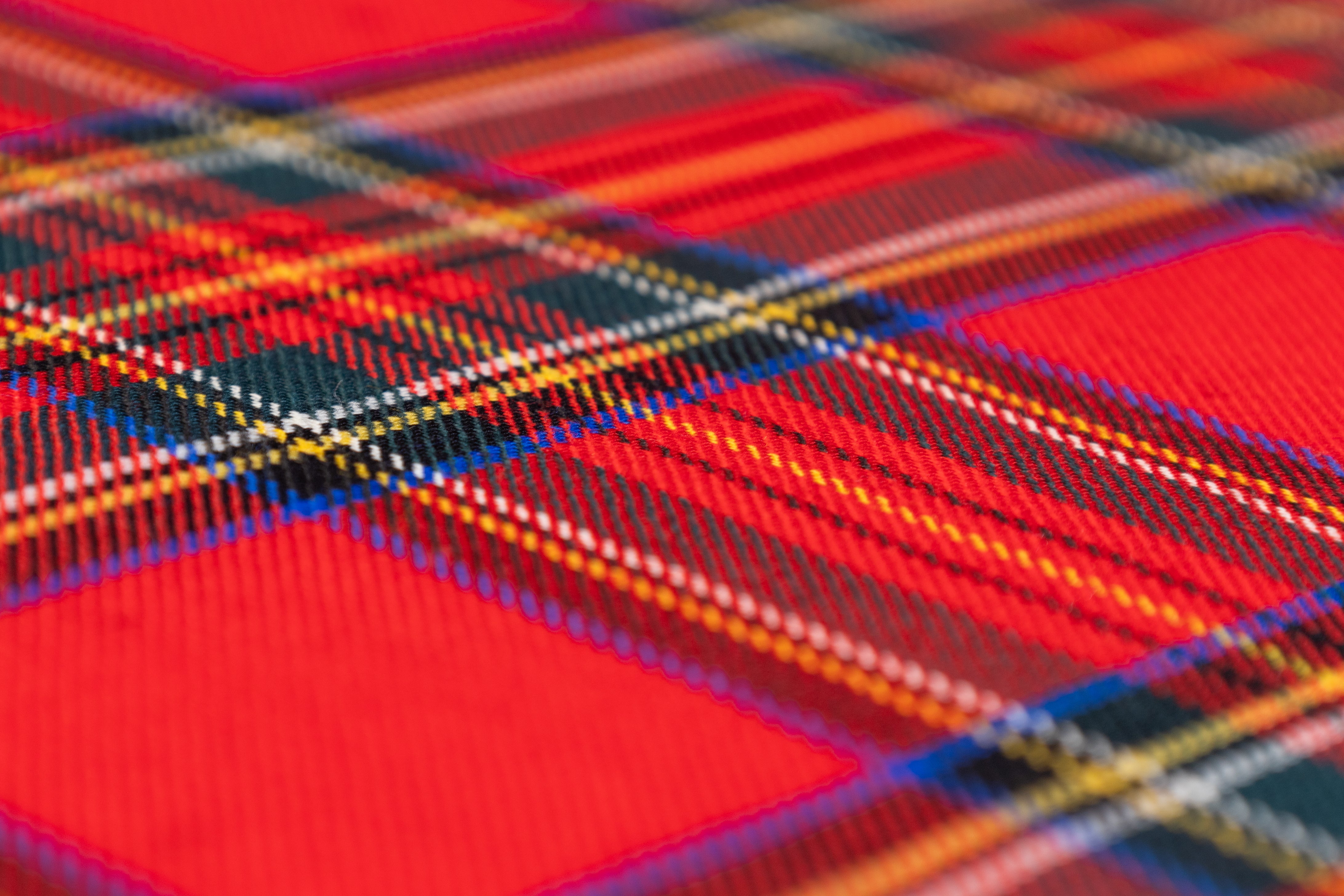 Tartan Italian Wool Suiting - Red, Blue, Green, Yellow, White