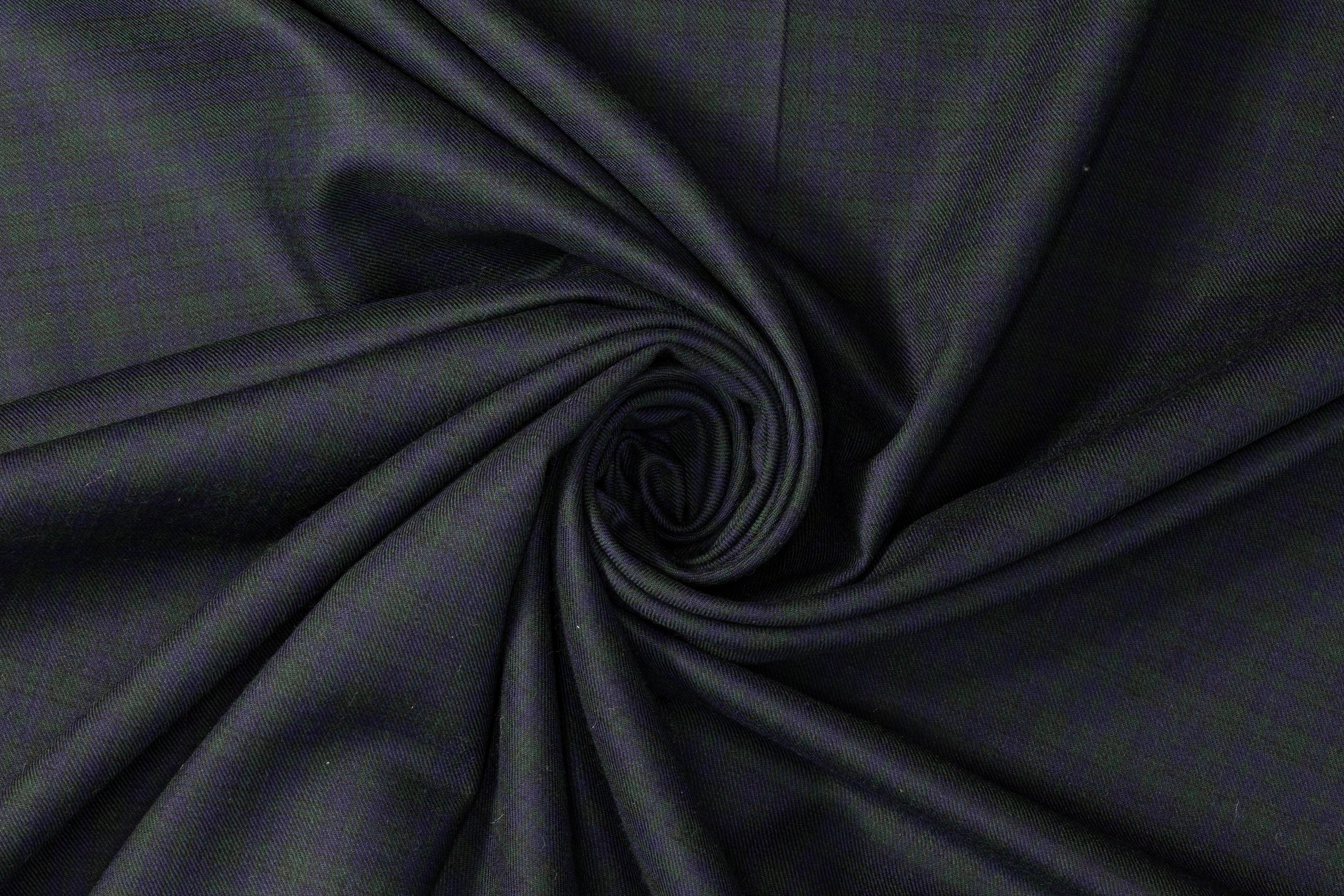 Checked Italian Wool Suiting - Green / Blue