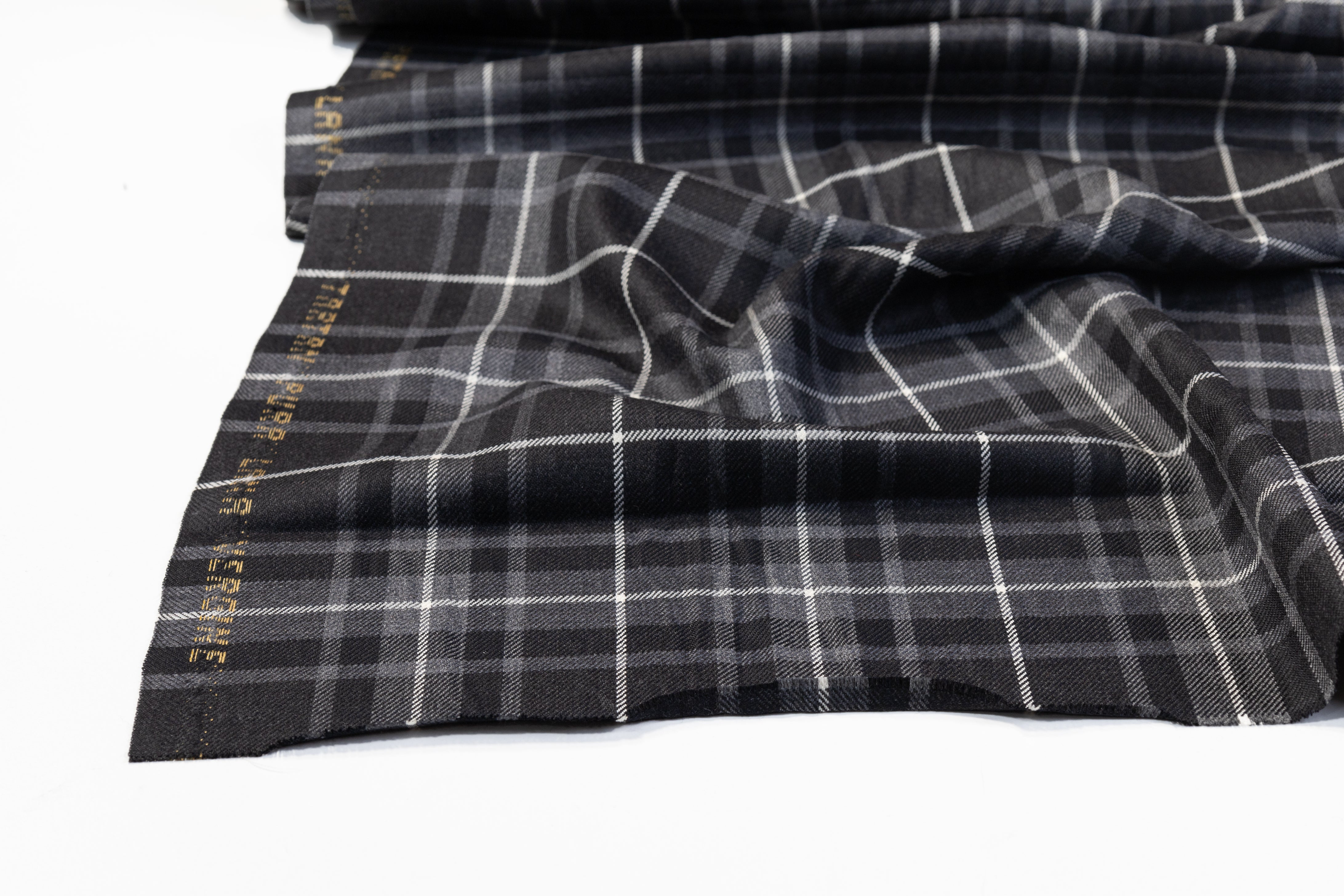 Tartan Italian Wool Suiting - Gray