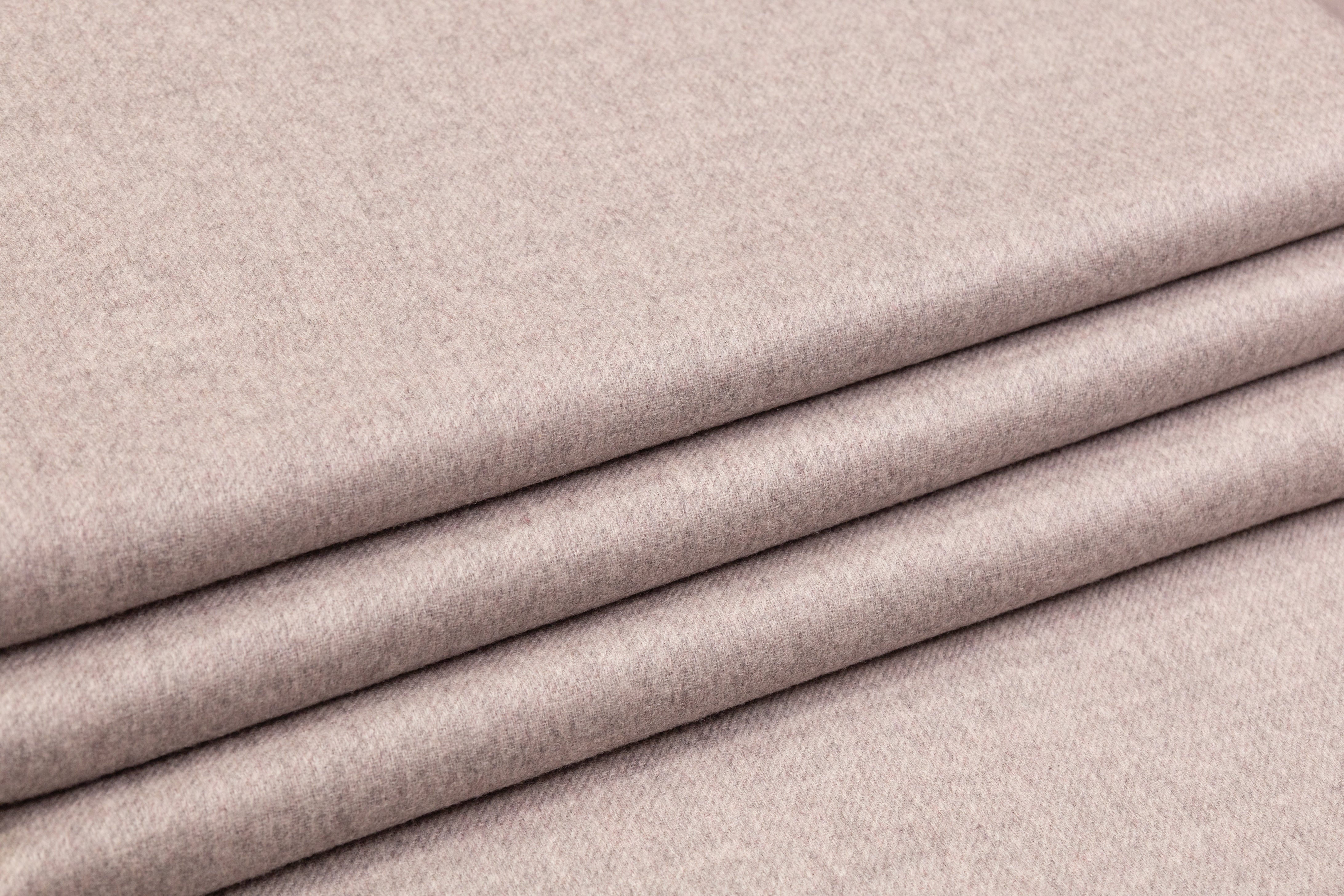 Double Faced Italian Pure Cashmere - Wine / Taupe