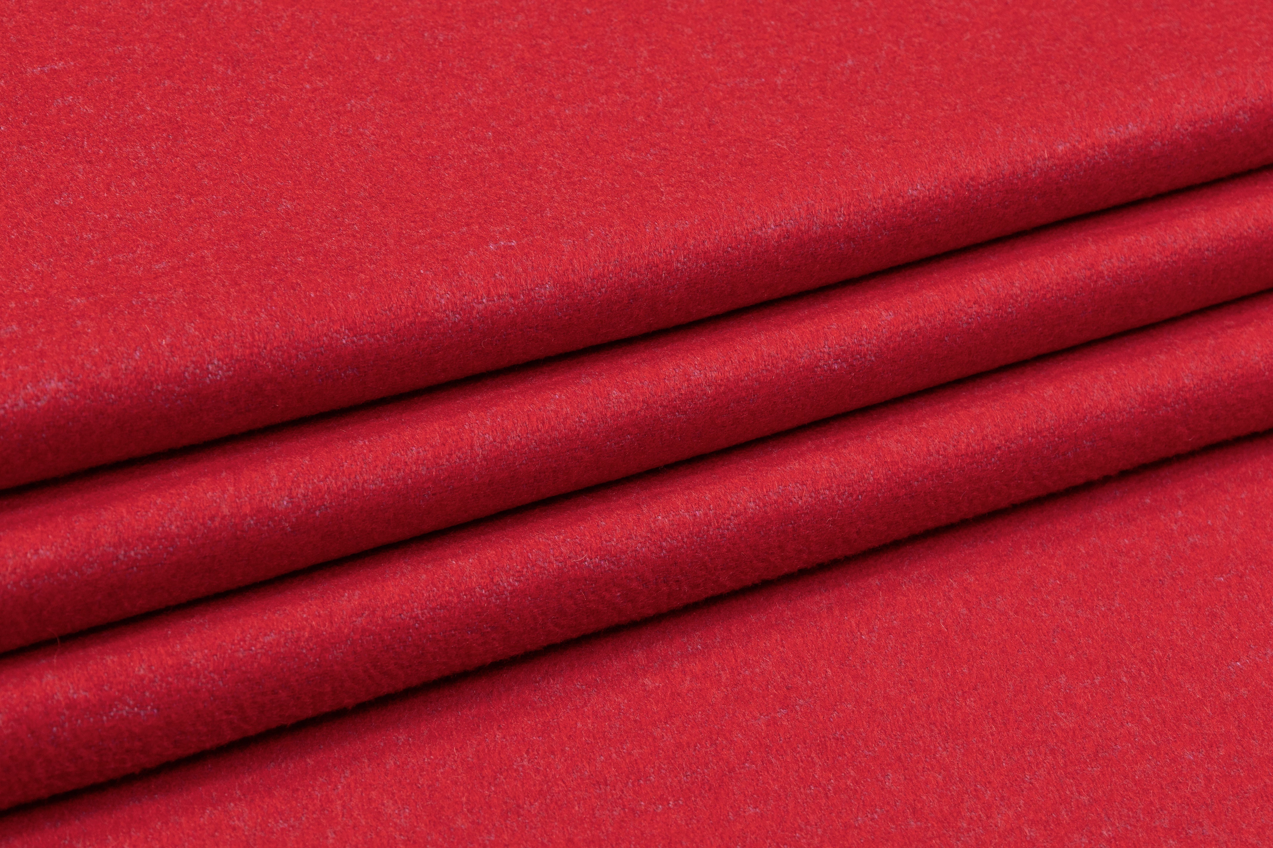 Double Faced Italian Pure Cashmere - Red / Taupe