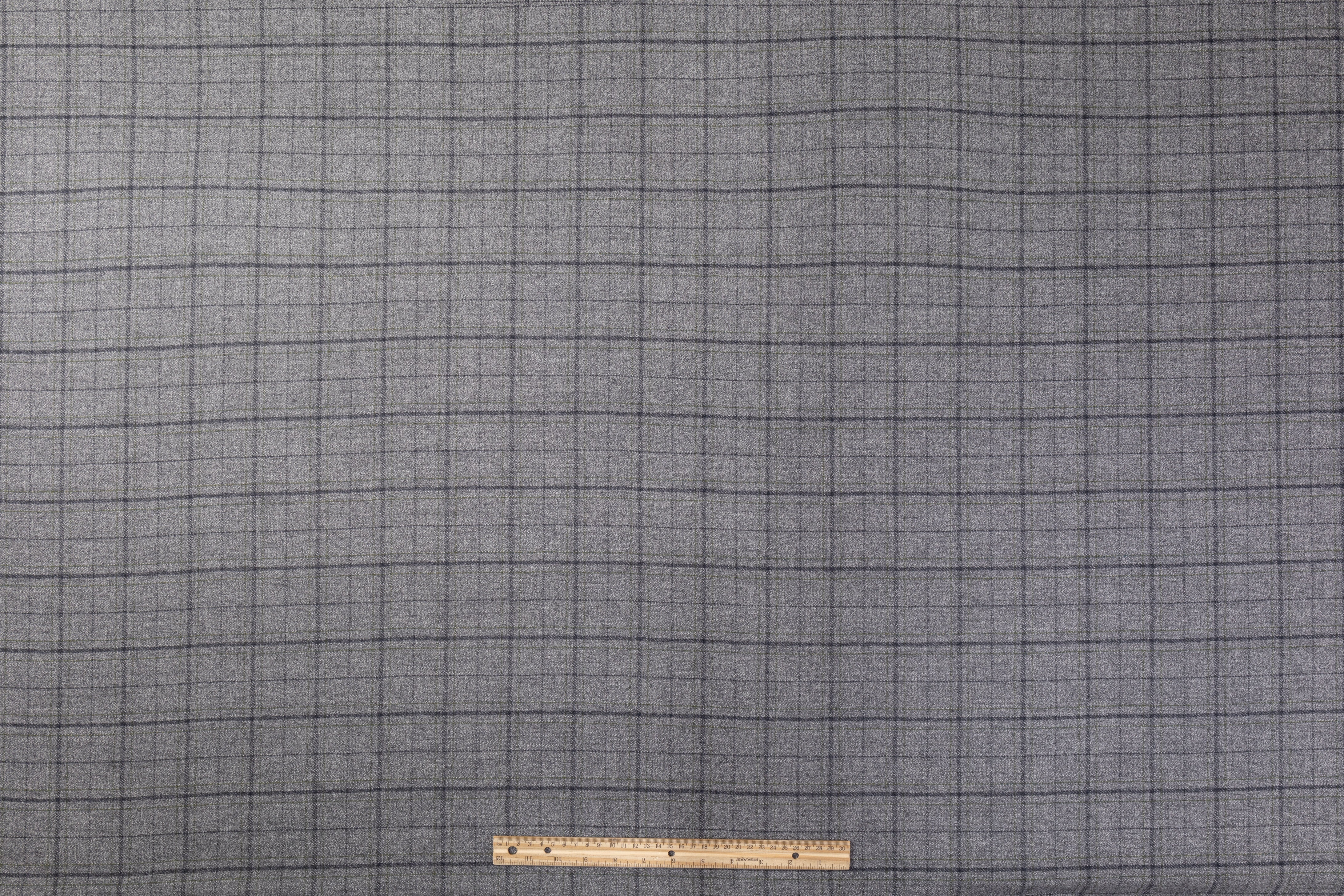 Checked Italian Wool Suiting - Gray
