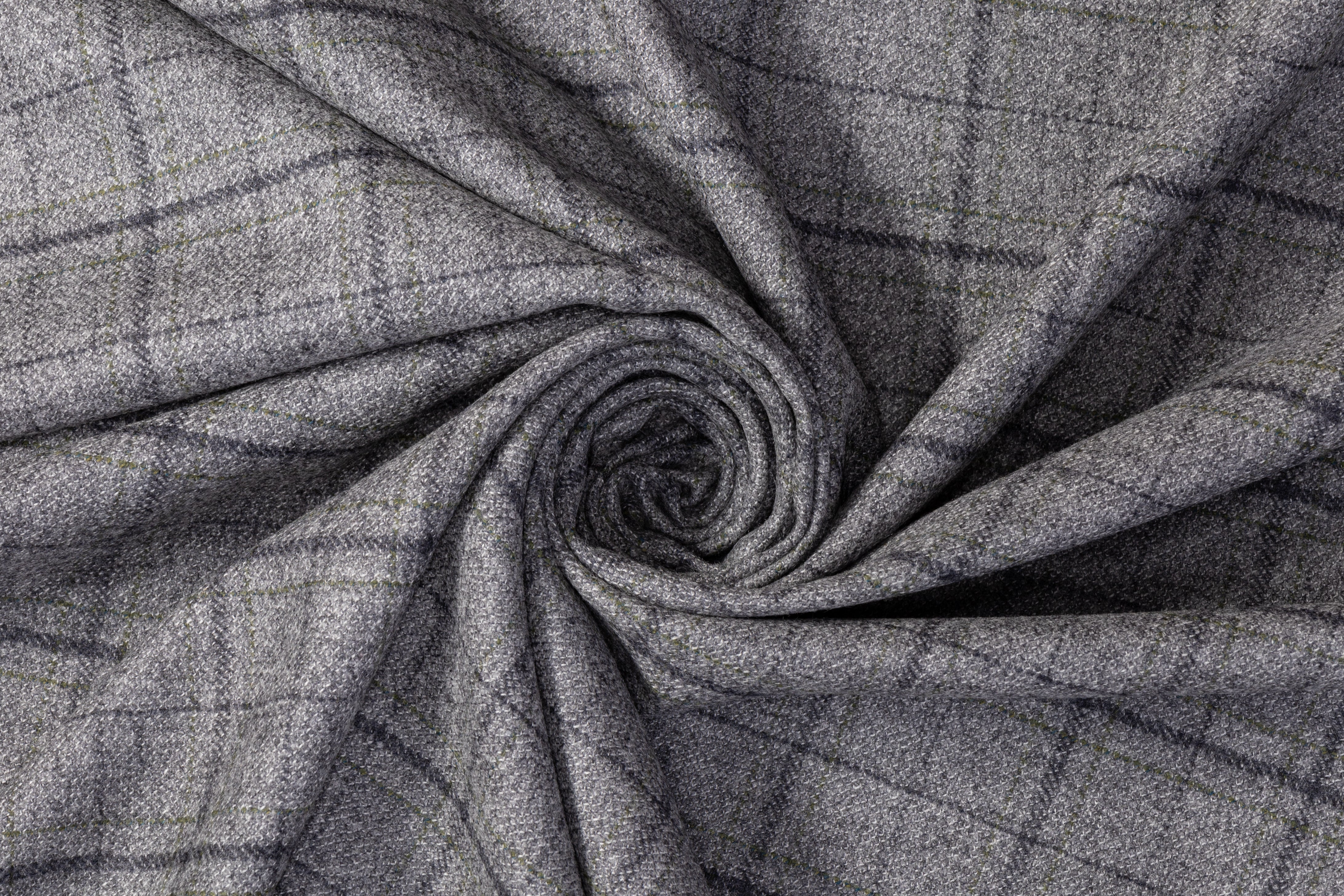Checked Italian Wool Suiting - Gray