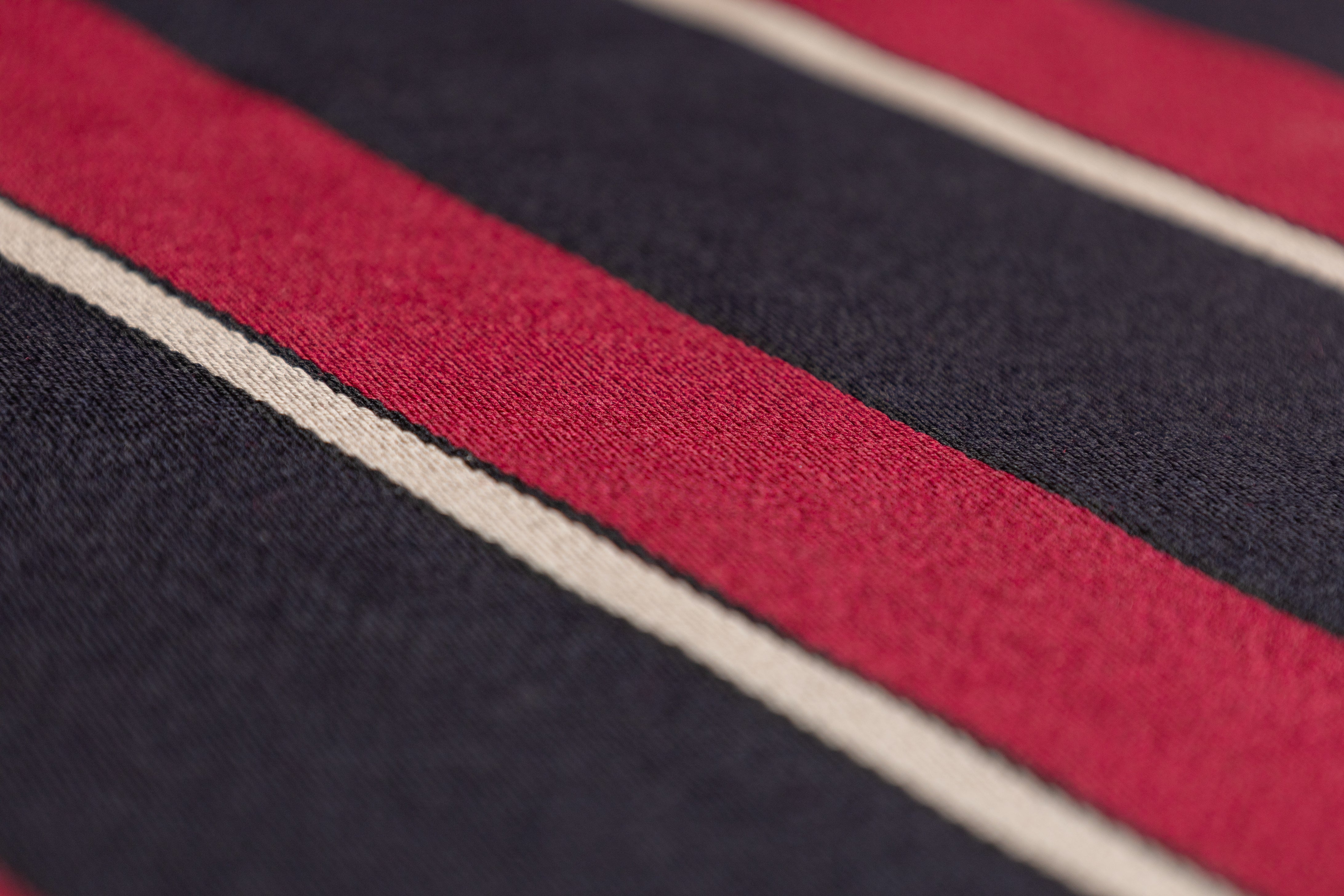 Striped French Wool Suiting - Maroon / Black / Light Taupe