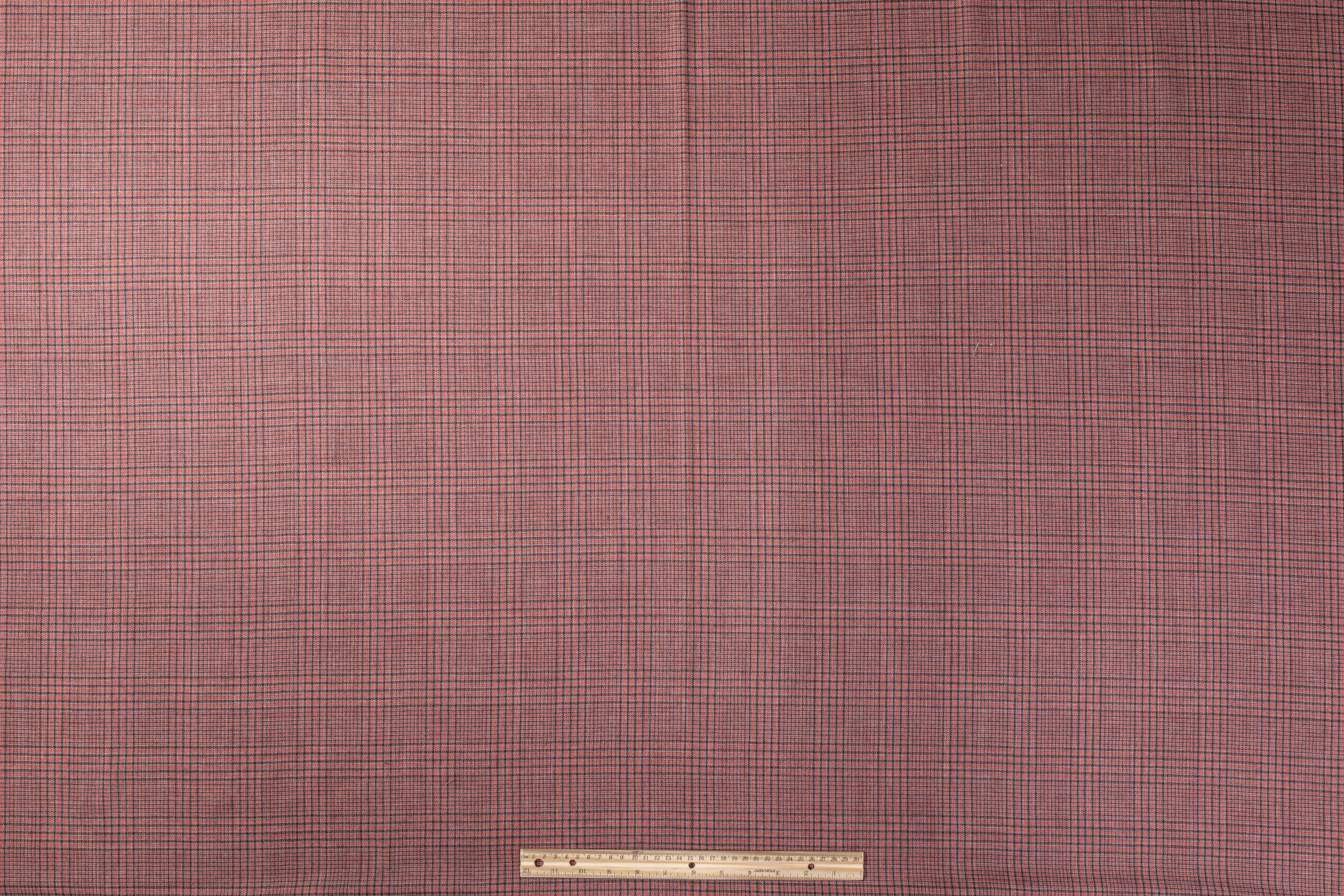 Checked Italian Wool Suiting - Brick Red