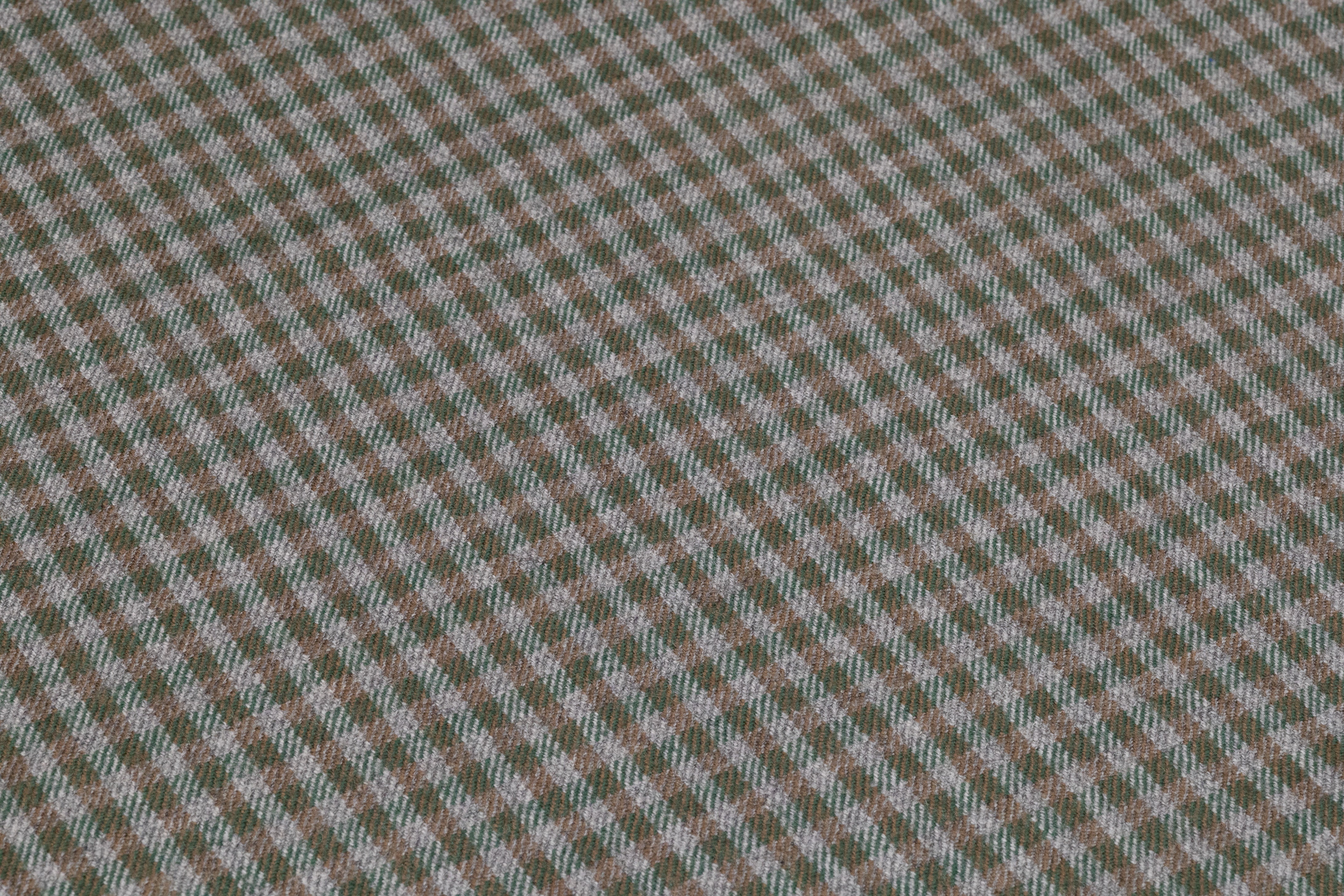 Checked Italian Stretch Wool Flannel - Green / Brown
