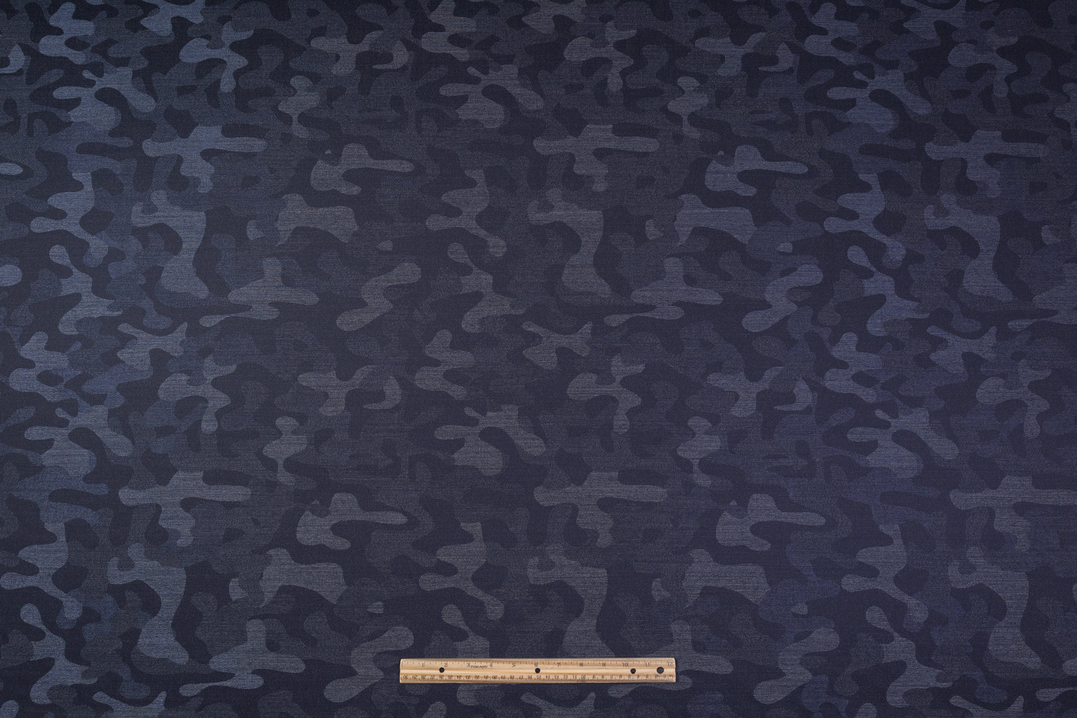 Camouflage Italian Wool Suiting - Navy